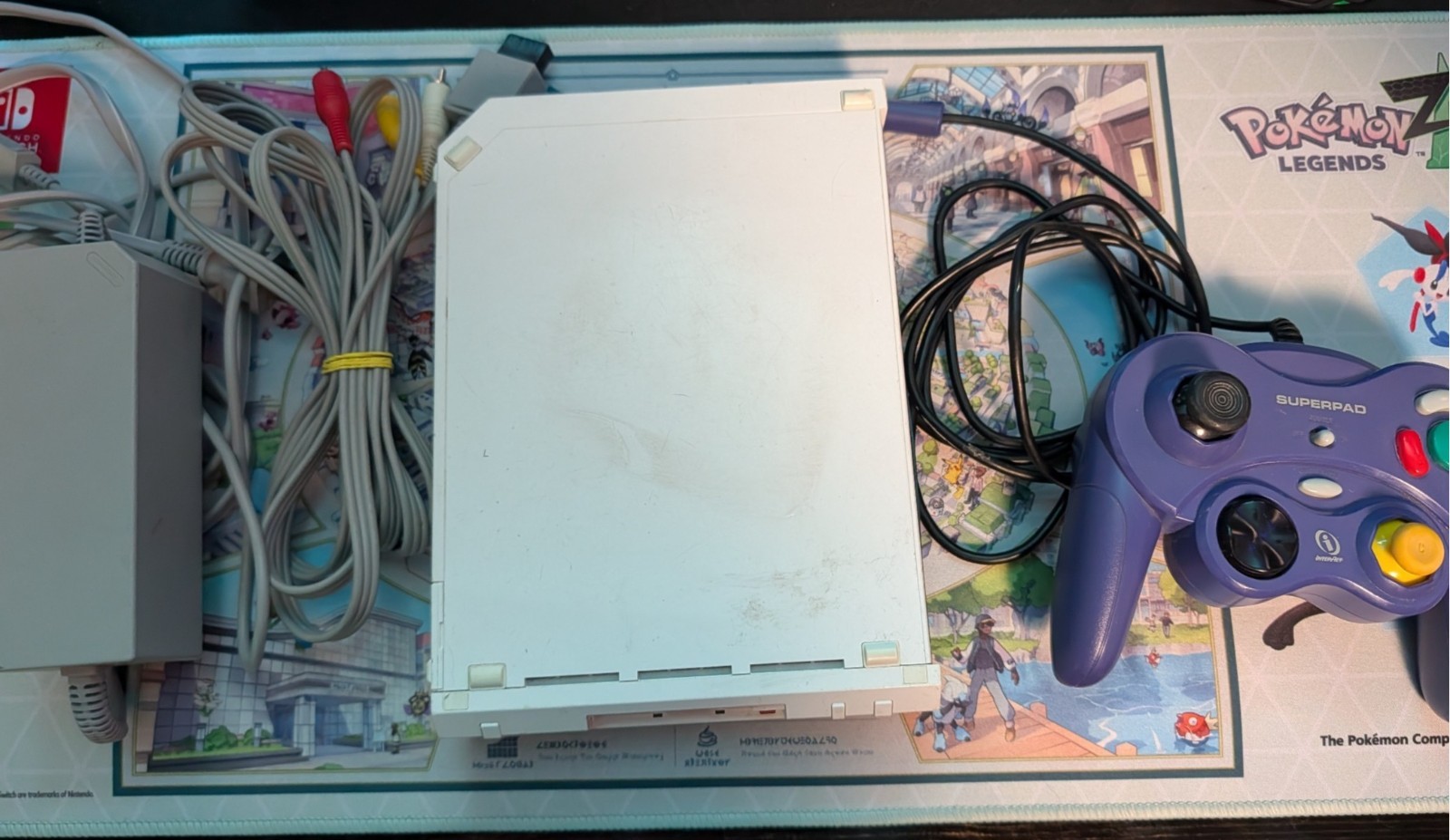 Nintendo Wii Console OEM Cables GameCube Controller AS IS Disc Issue