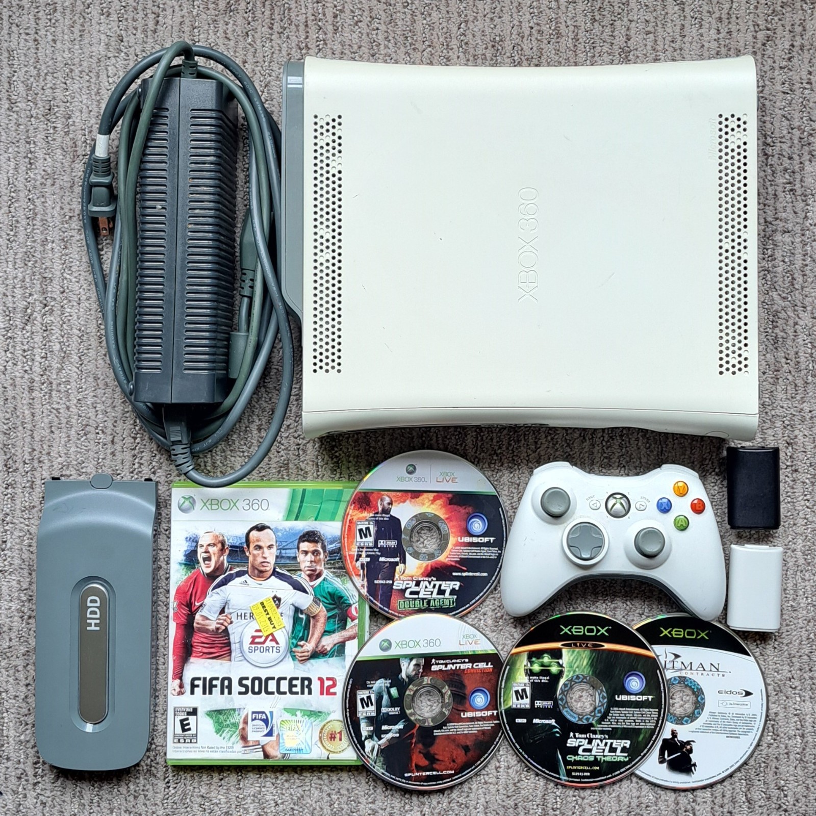 ✅ Microsoft Xbox 360 Elite 60GB White Bundle Console+ Controller, Games WORKS!🎮