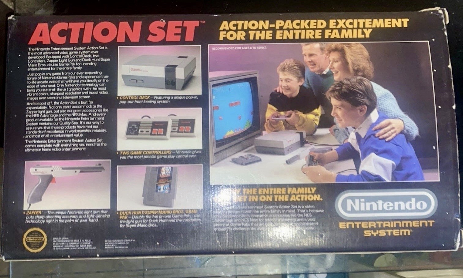 Nintendo NES Action Set Home Console (Tested) (CIB) With Games And Hook Ups