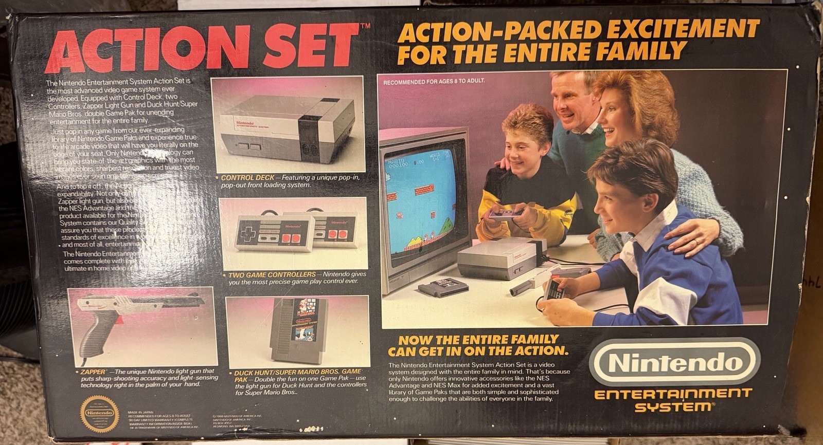 Nintendo Entertainment System NES Action Set Console Boxed Zapper 2 Controllers
