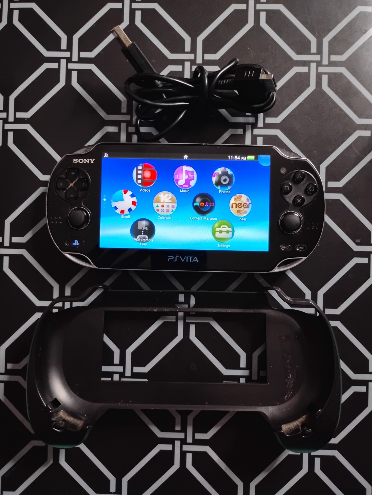 Sony PlayStation PS Vita OLED (PCH-1001) Tested And Working W/ Grip & 8GB Card