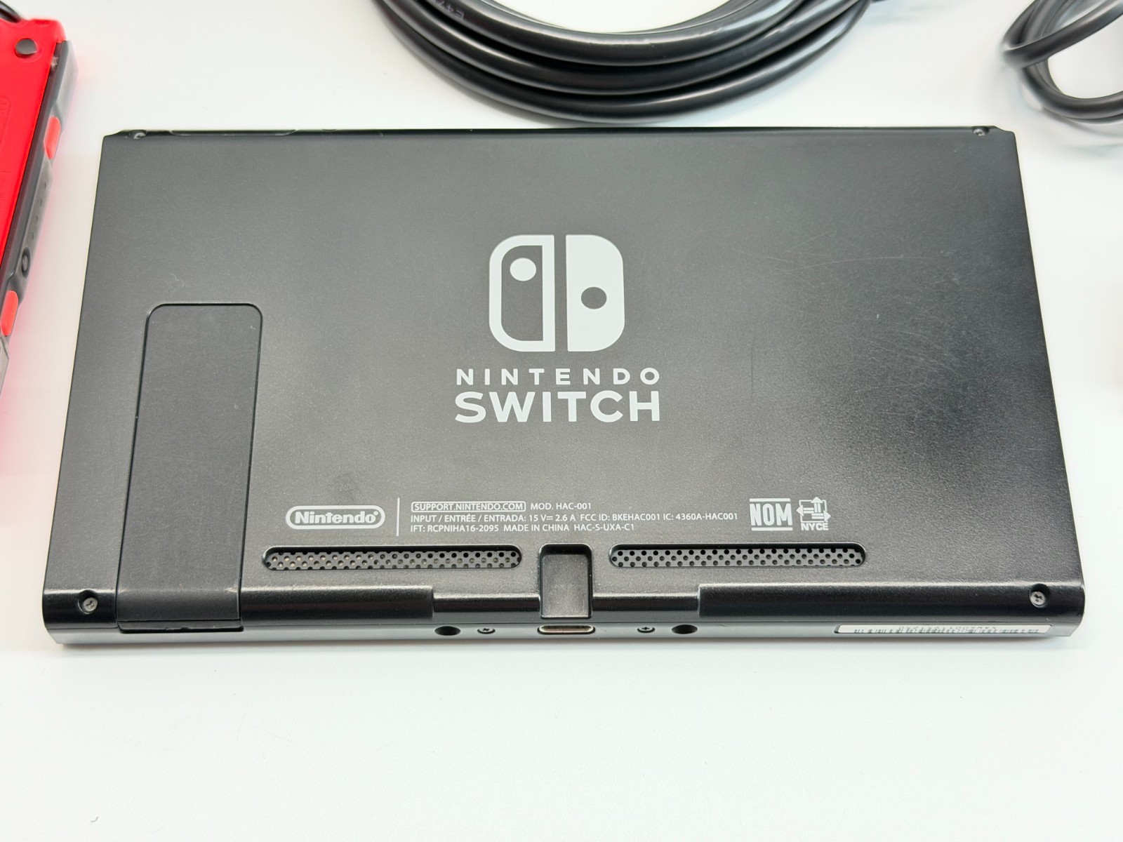 Nintendo Switch System Bundle Neon Red/Blue Joy-Cons & Cords Tested