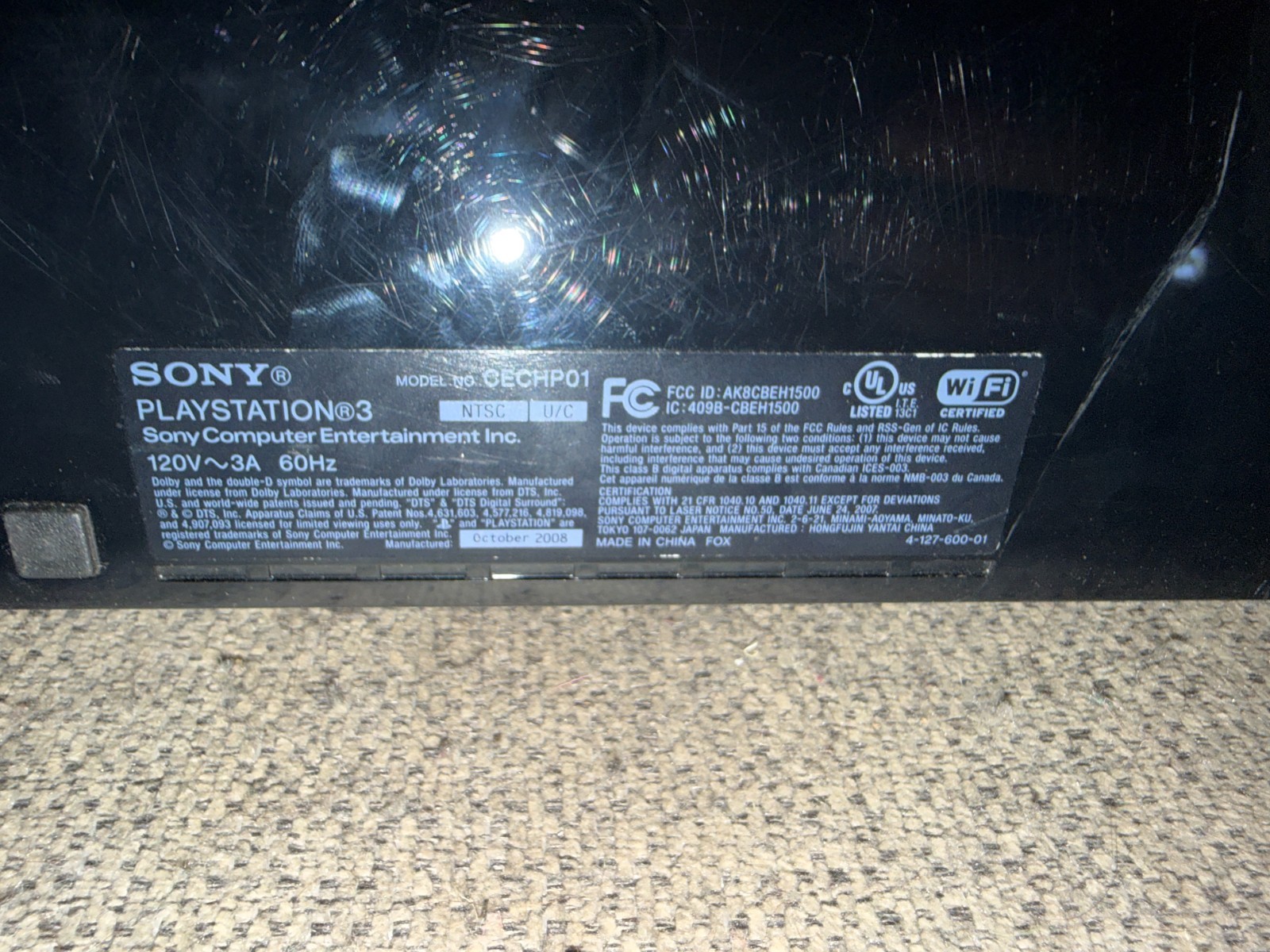 Sony PlayStation 3 Fat PS3 160GB Black Console Gaming System CECH-P01 – MLB 2K8