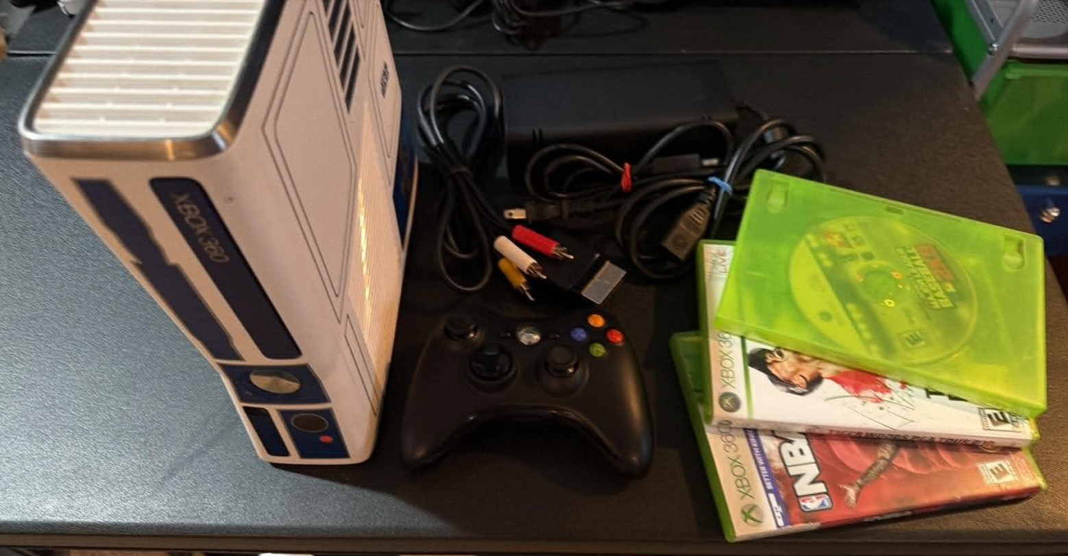 Microsoft Xbox 360 Star Wars R2-D2 Limited Ed Slim Console 320GB Bundle Tested