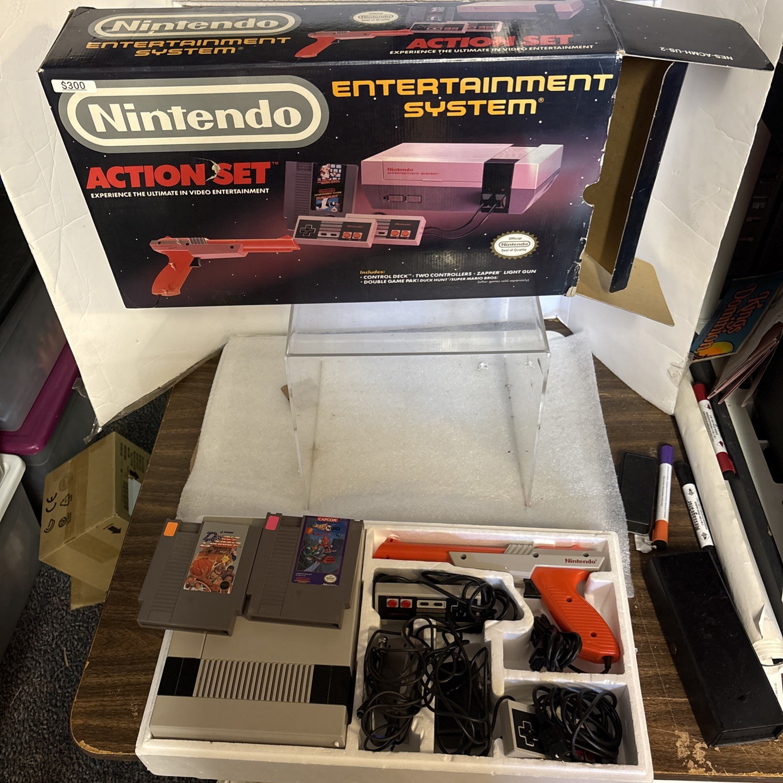 Nintendo NES Action Set System Console – Complete – Tested – Authentic + Games
