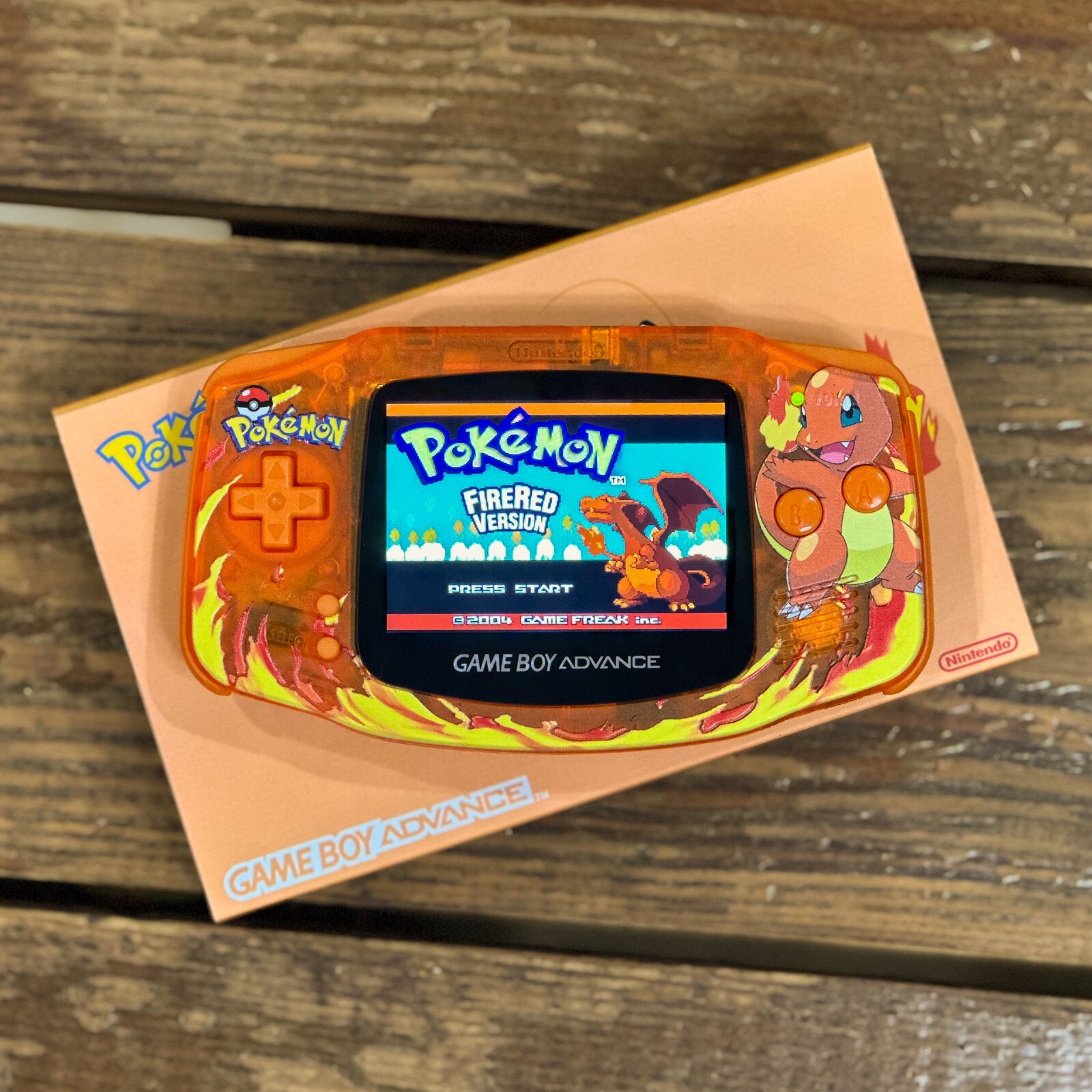 Nintendo Game Boy Advance GBA System 101 Backlit IPS Pokemon UV CHARMANDER