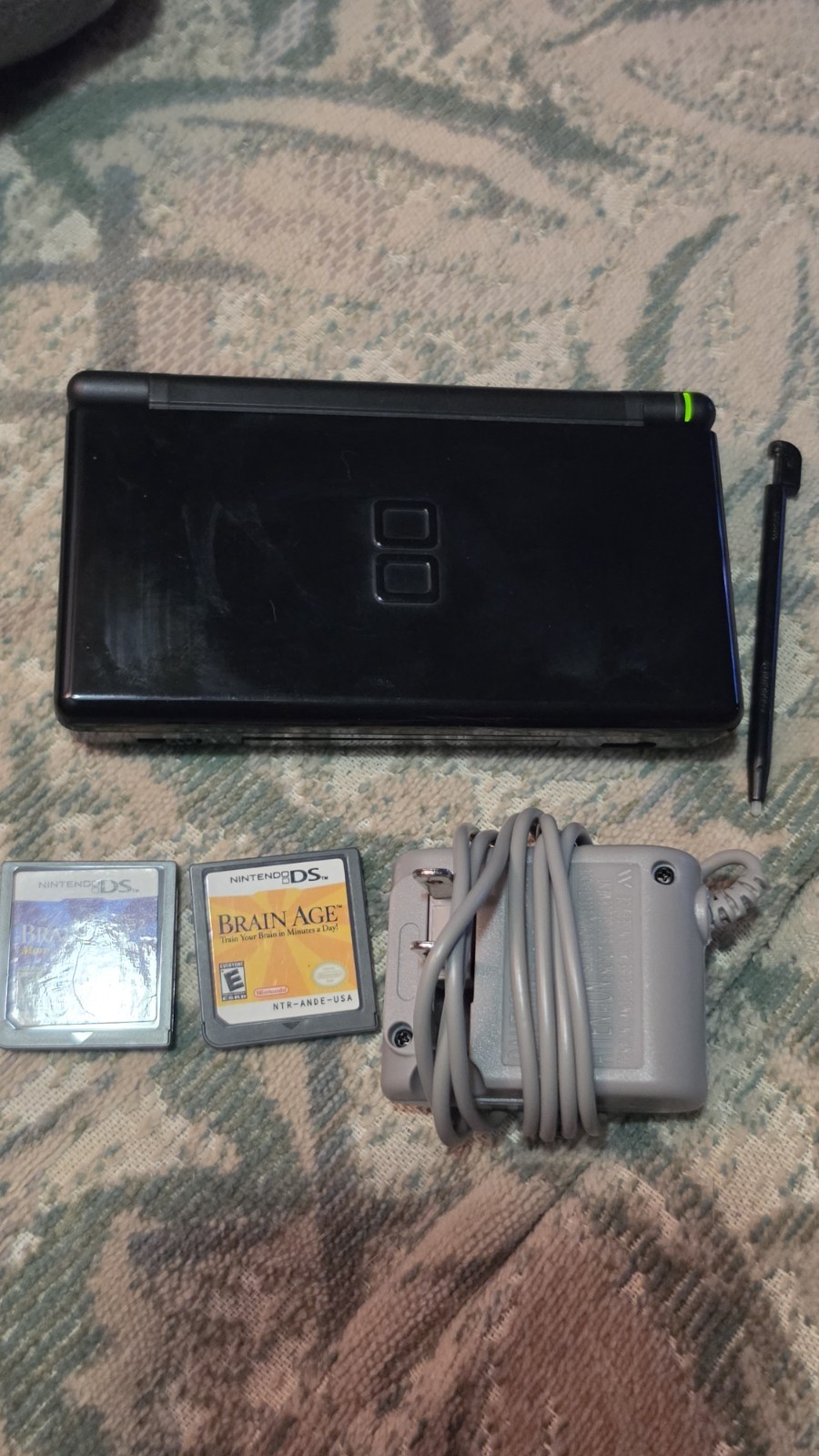 Nintendo DS Lite Black Touchscreen Bundle w/ Charger, Case, Stylus & 2 Games