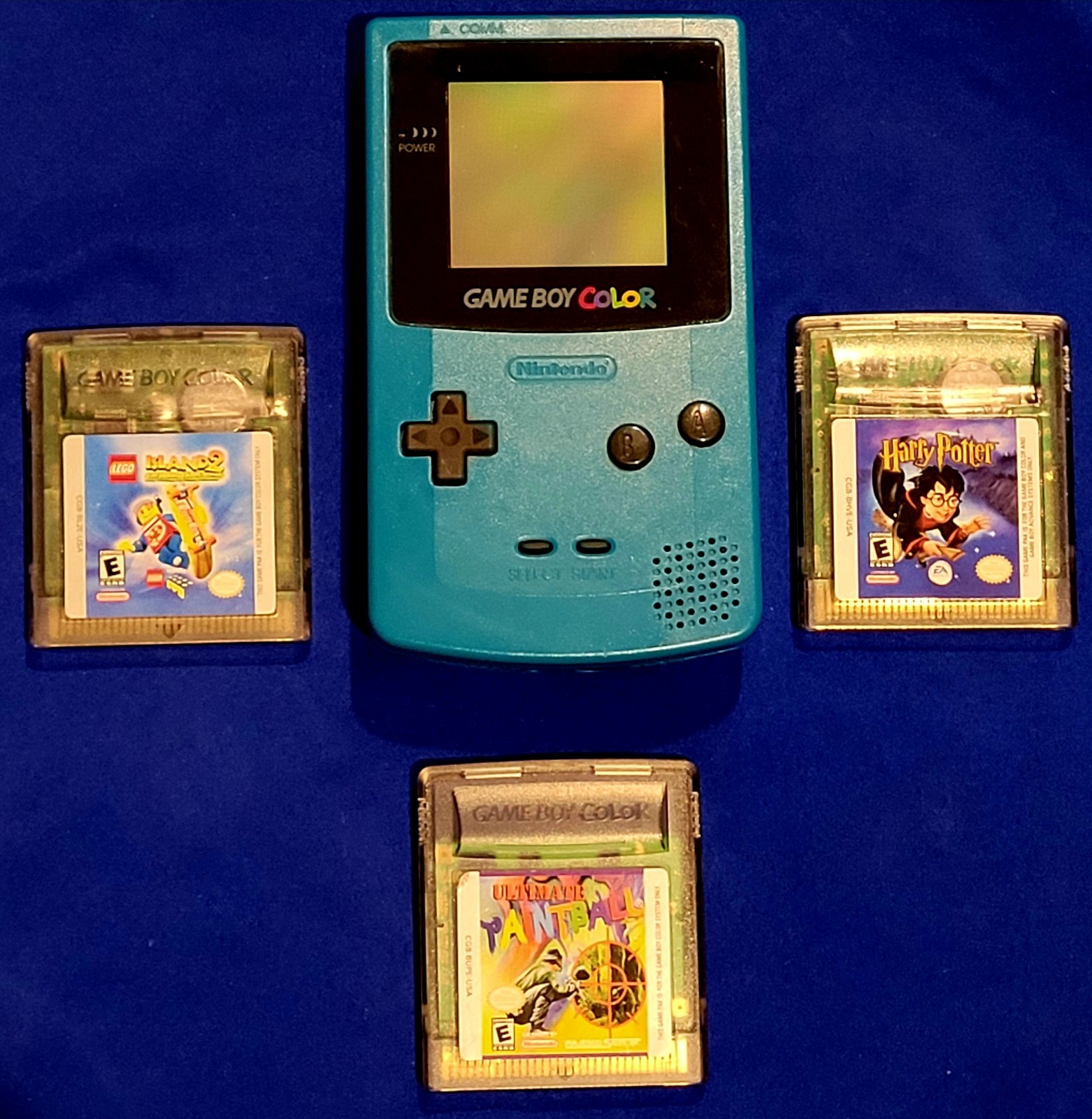 Nintendo Game Boy Color Handheld Game Console – Teal With 3 Games Tested Working