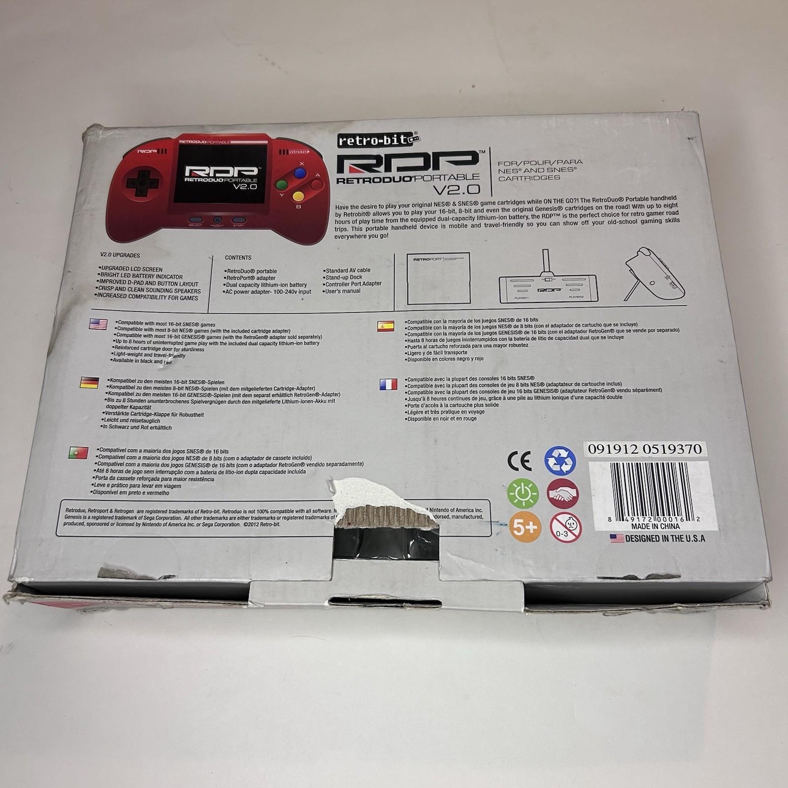 Retro Duo Portable V2.0 Core Edition Handheld System Nintendo NES SNES Vintage