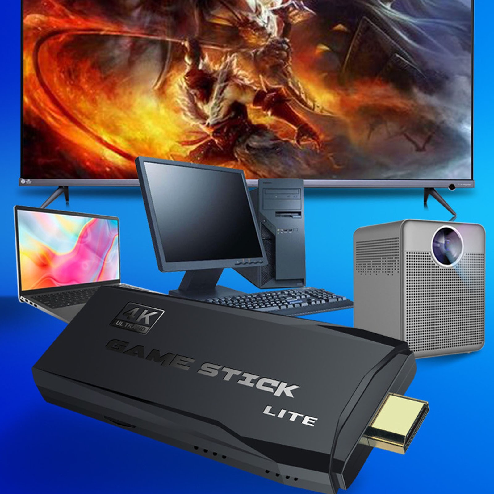 Wireless Retro Game Consol 4K Dual 2.4GHz 20 000+ Games 9 Emulators Retro V LSIR