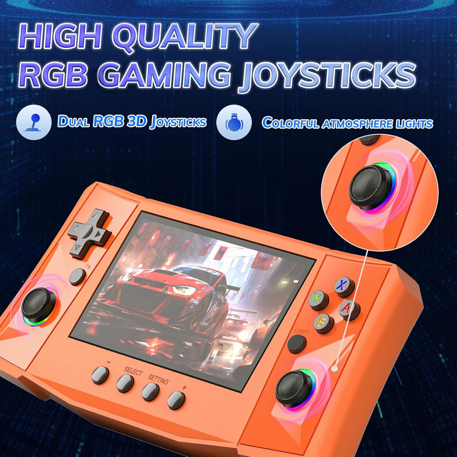 【50000 in 1】 R50 Ultra Handheld Game Console 4.5 Inch IPS Screen Mini Retro Cons