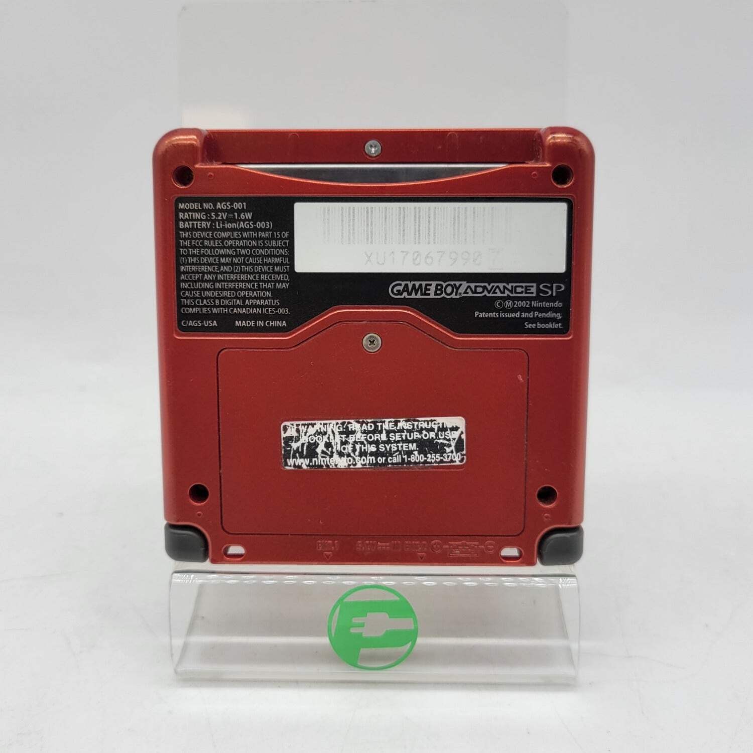 Nintendo Game Boy Advance SP Handheld Game Console AGS-001 Flame Red