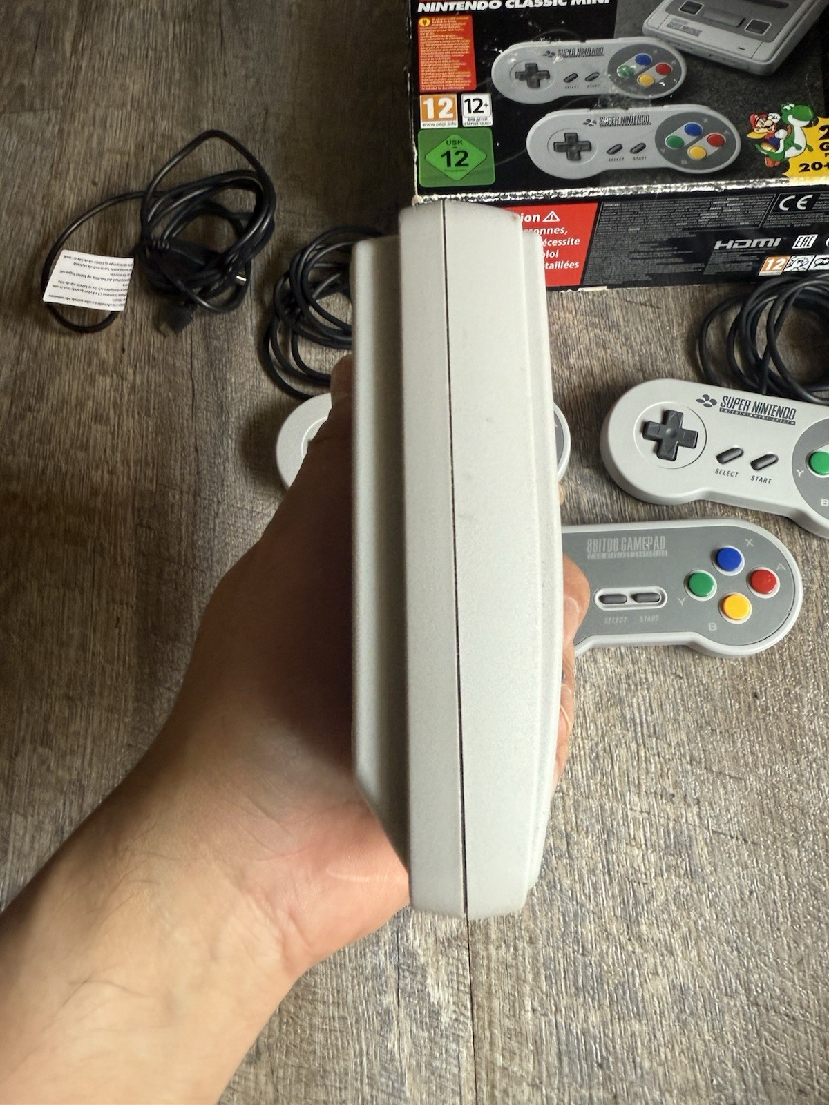 Nintendo SNES Super NES Classic Mini EUropean Ver W/ 8bitdo Wireless Controller