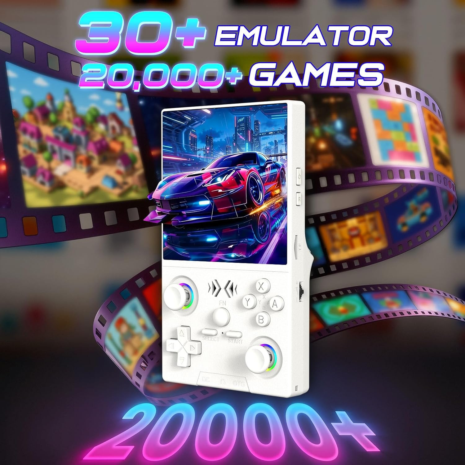 XF40V Retro Handheld Game Console with 2X Detachable Joysticks – 4.0 Inch IPS HD