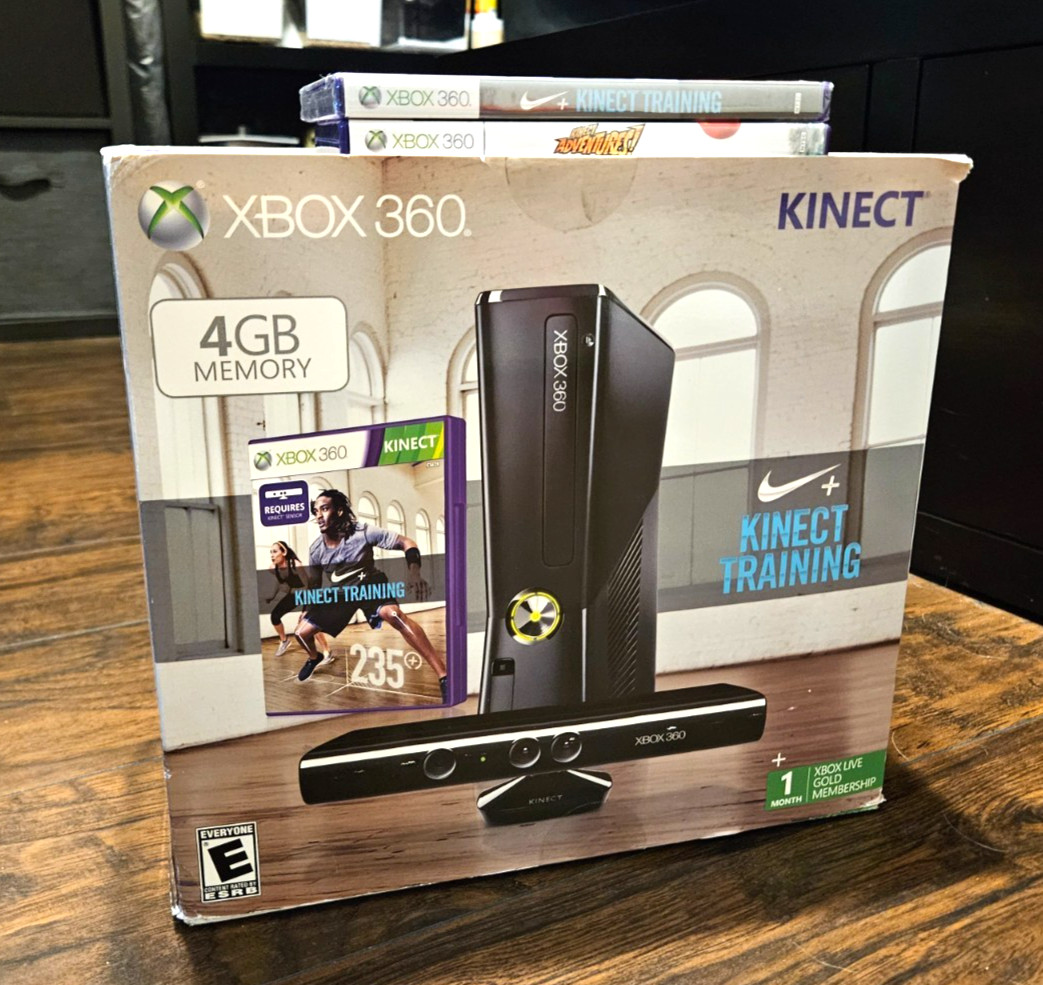 Microsoft Xbox 360 S Gaming Console and Kinect – Black 4GB