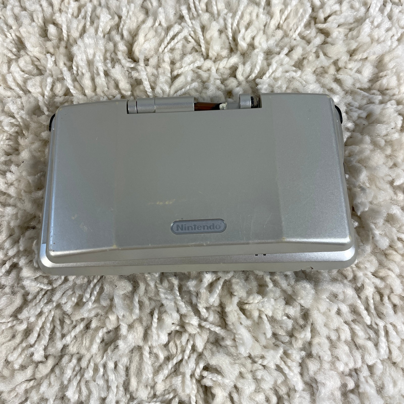 Nintendo DS Original NTR-001 Titanmium Silver Handheld System Works Broken Shell