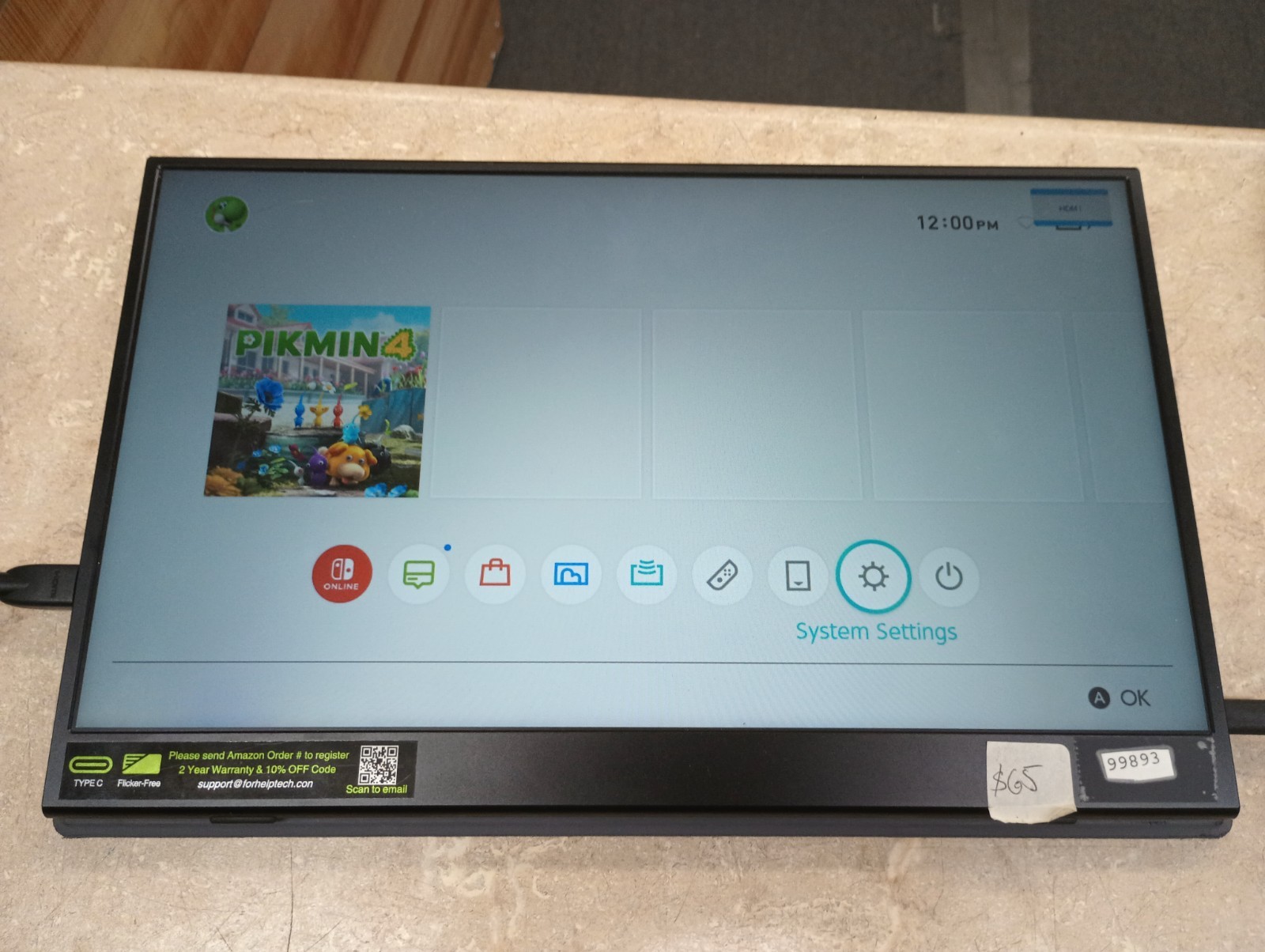 Nintendo Switch OLED (no Joy Cons) w/ Dock & Cables