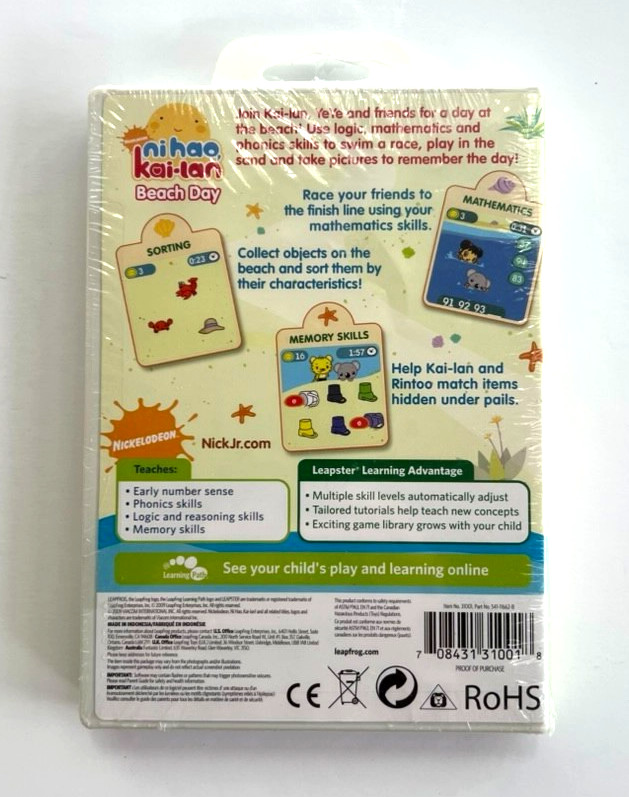 LeapFrog Leapster Ni Hao Kai-Lan Beach Day NEW Sealed Pre-K Learning Game