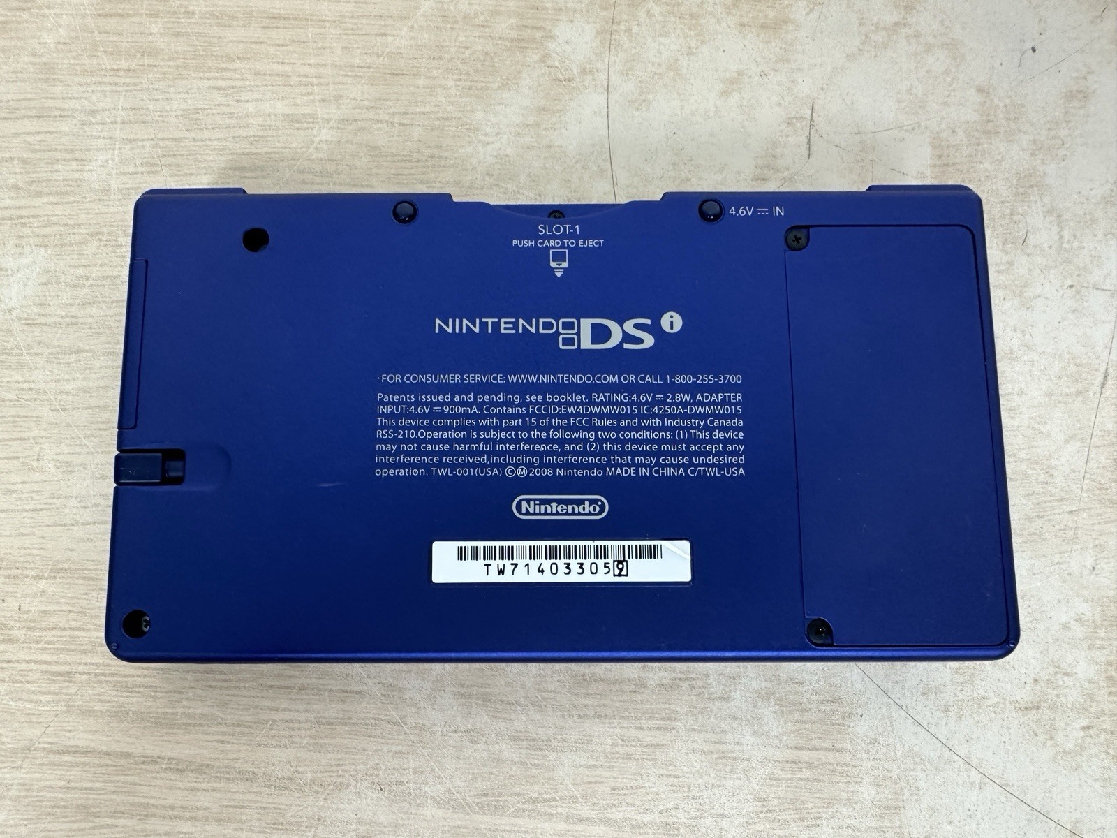Nintendo DSi Metallic Dark Blue Console TWL-001 USA Tested w/ Charger & Stylus
