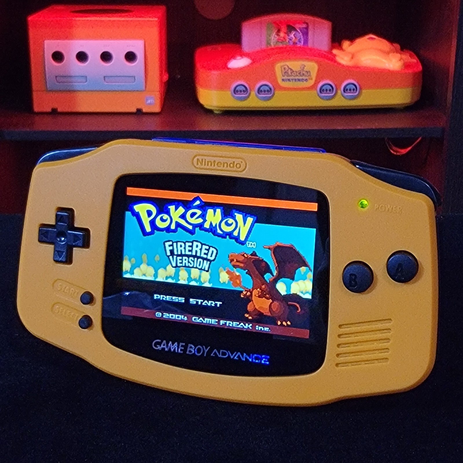 Spice Orange Gameboy Advance GBA Console with IPS Backlight Backlit LCD MOD