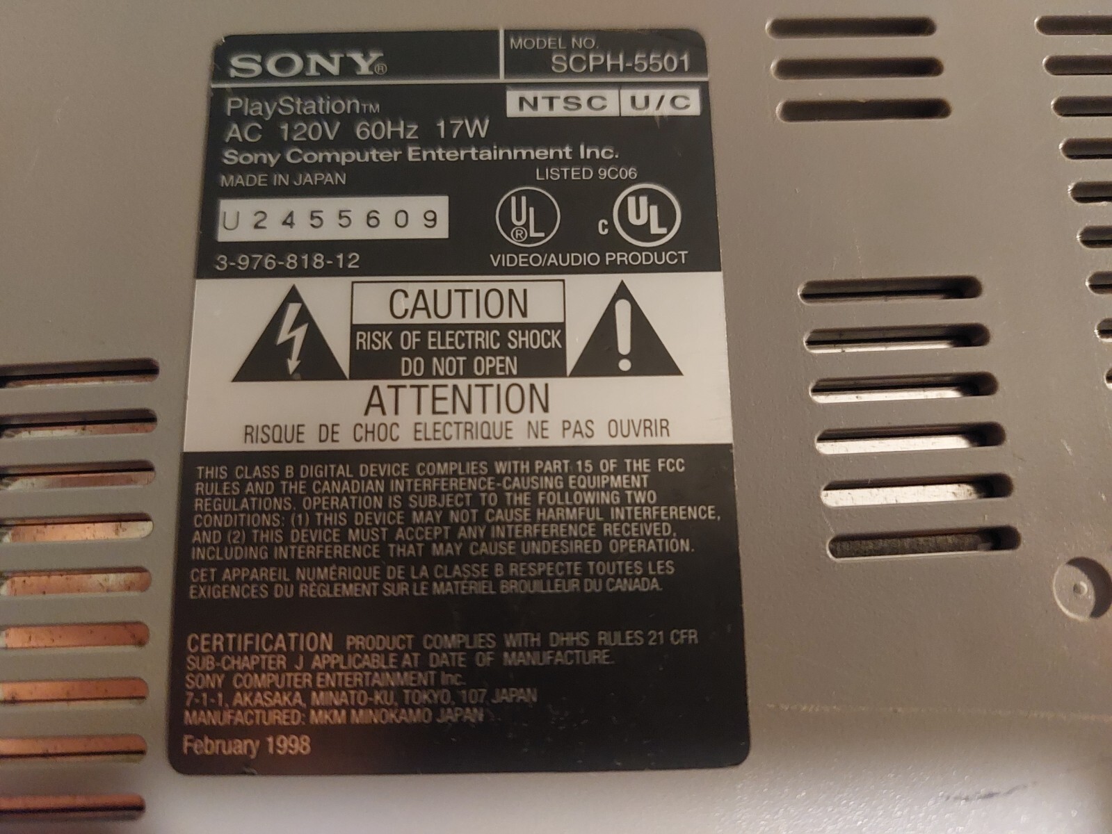 Sony PlayStation 1 PS1 Lot SCPH-5501 SCPH-9001 Controllers and cables