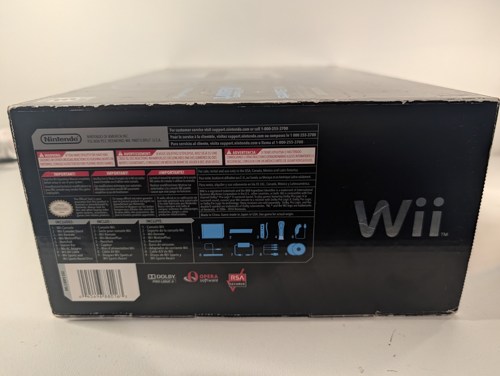 Nintendo Wii Console System, Black, Open Box, No Games Or Instruction RVLSKRP2