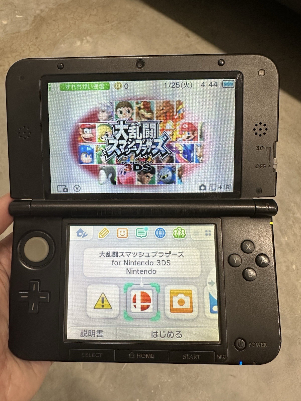 Nintendo 3DS LL / 3DS XL Blue Black Console NTSC-J Japan Tested Working