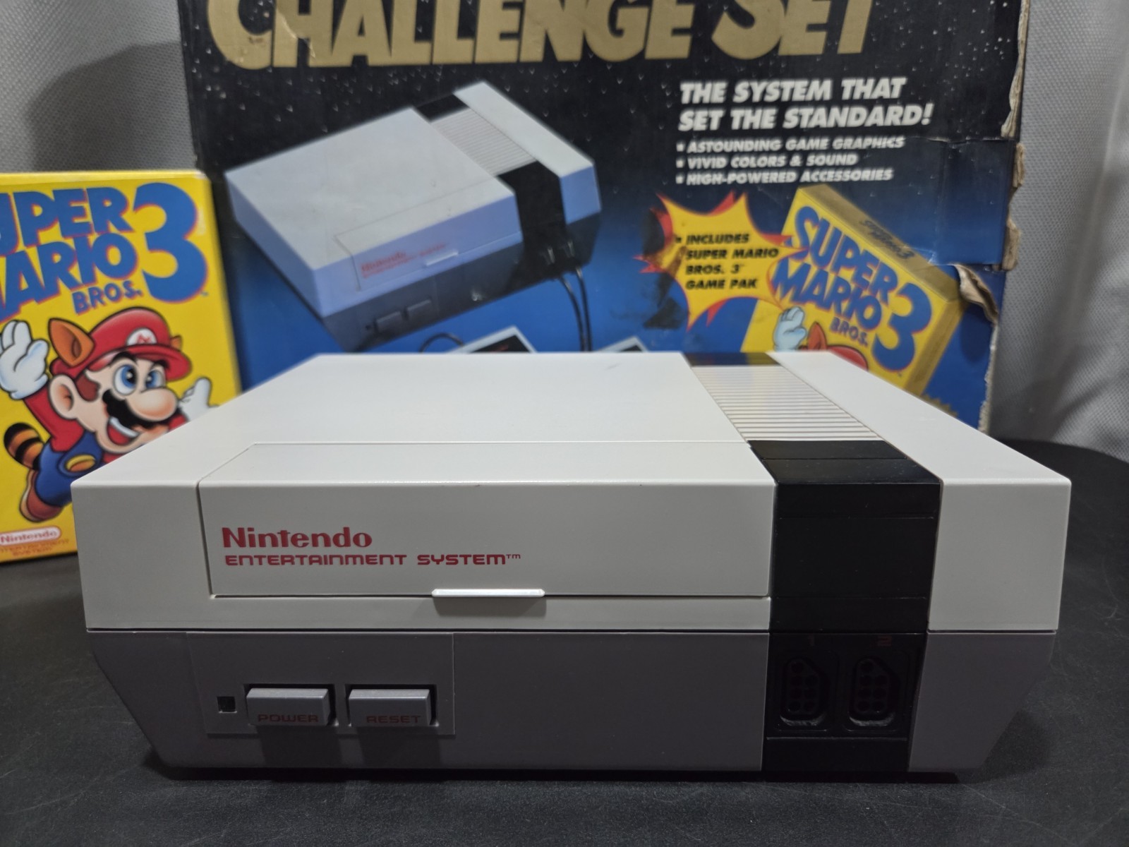 1992 Nintendo NES CHALLENGE SET In Box W/ Super MARIO Bros. 3 CIB NO Styrofoam