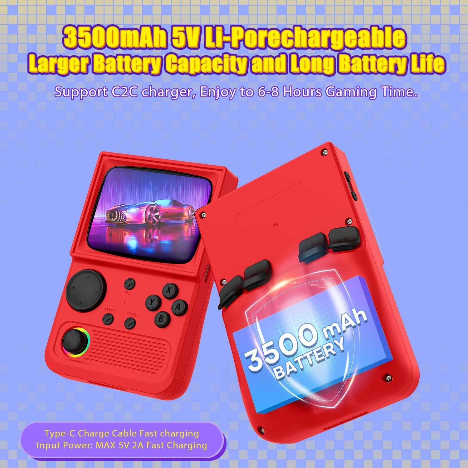 R36T Retro Gaming Console, 3.5”IPS Screen Crt-Inspired, Handheld Game Console 6