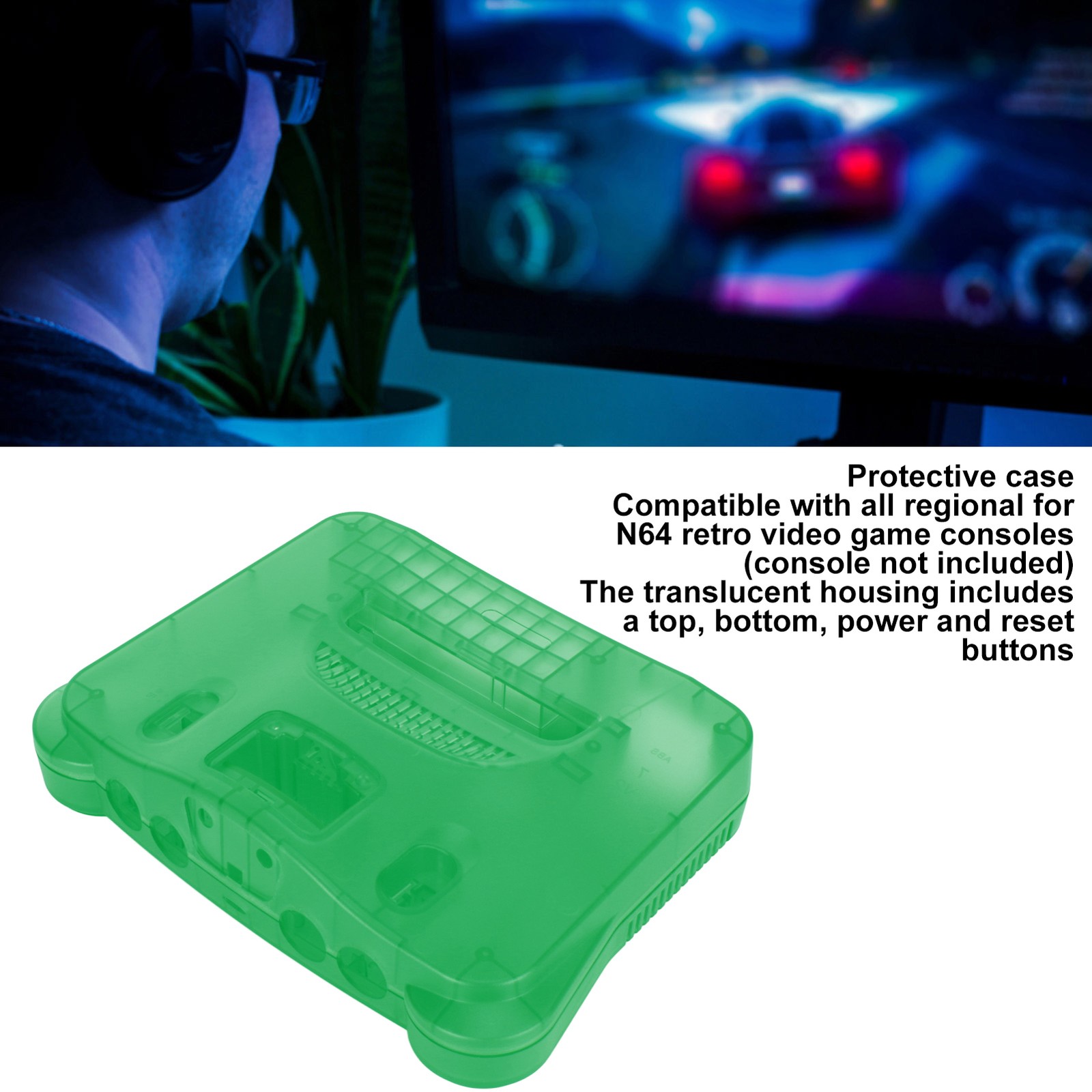 Retro Video Game Console Translucent Case Professional Dustproof Thickened JPGV