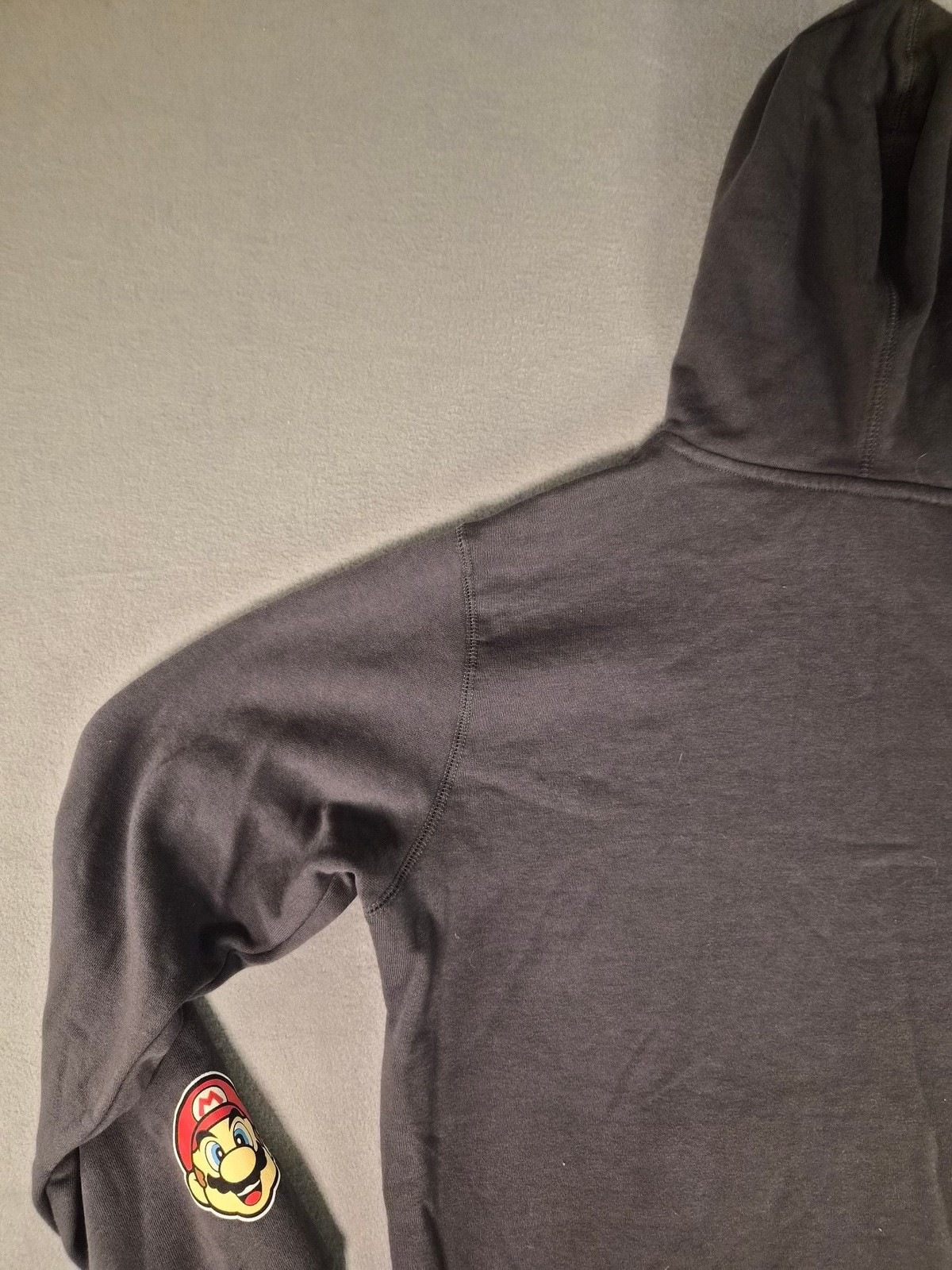 Nintendo Super Mario Logo Graphic Pullover Hoodie with Sleeve Patch