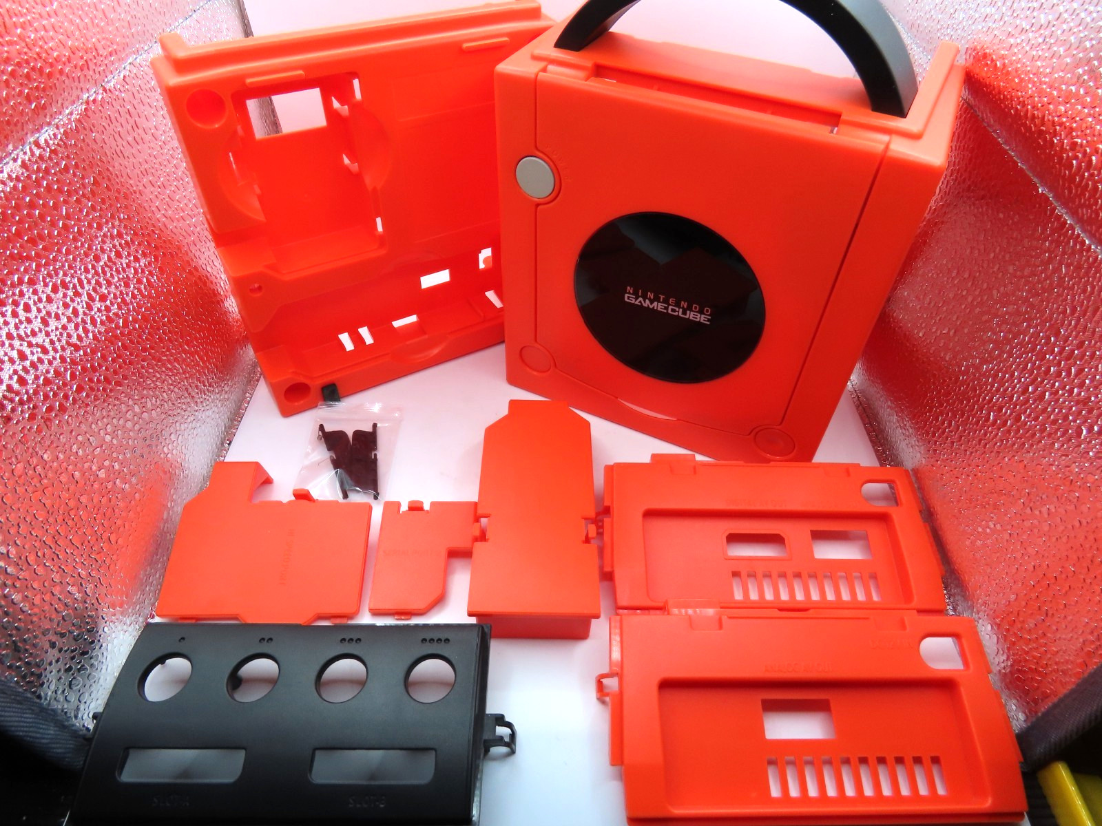 Replacement Nintendo GameCube Red Shell Housing DOL001 or DOL101 w/port covers