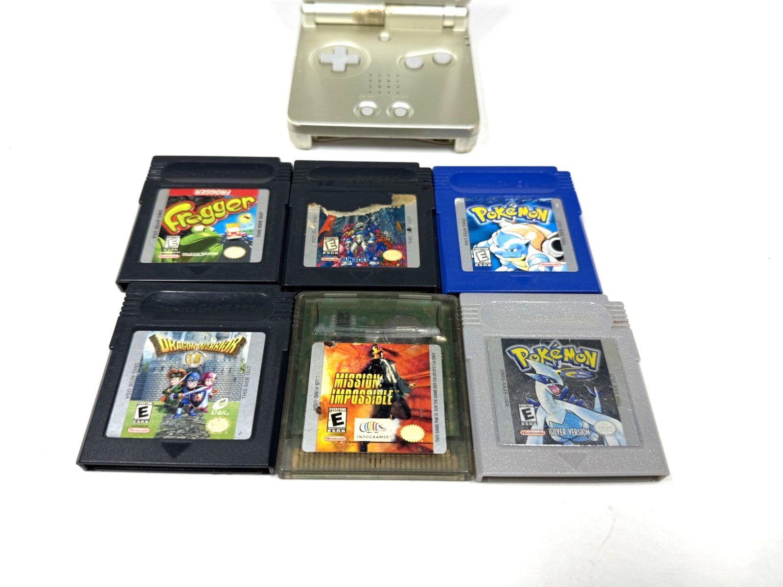 Game Boy Advance SP 6 Games Pokamonand More No Charger For Parts/Repair