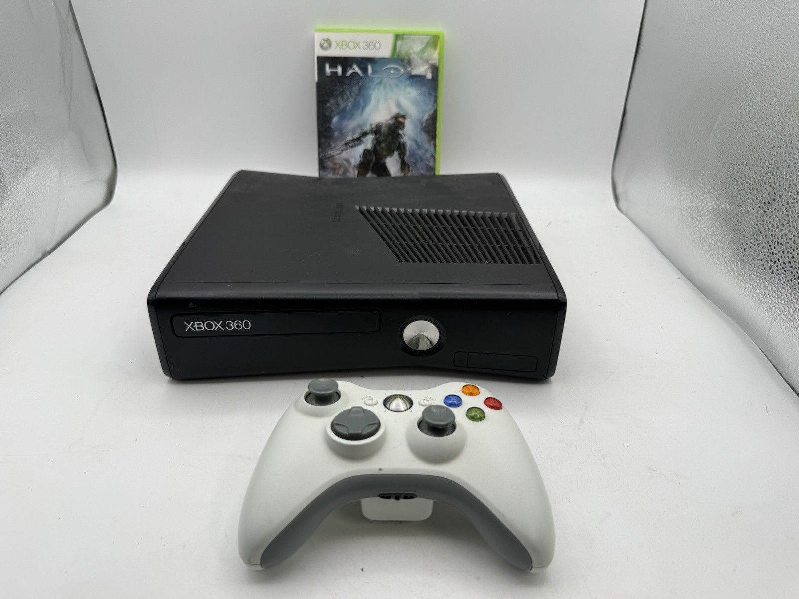 Xbox 360 S Slim Console OEM White Controller Halo 4 Tested Working