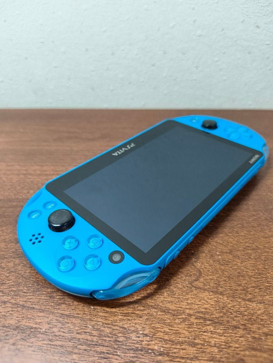 Sony PlayStation PS Vita Slim PCH-2000 Wi-Fi Console Aqua Blue w/ Charger & Box