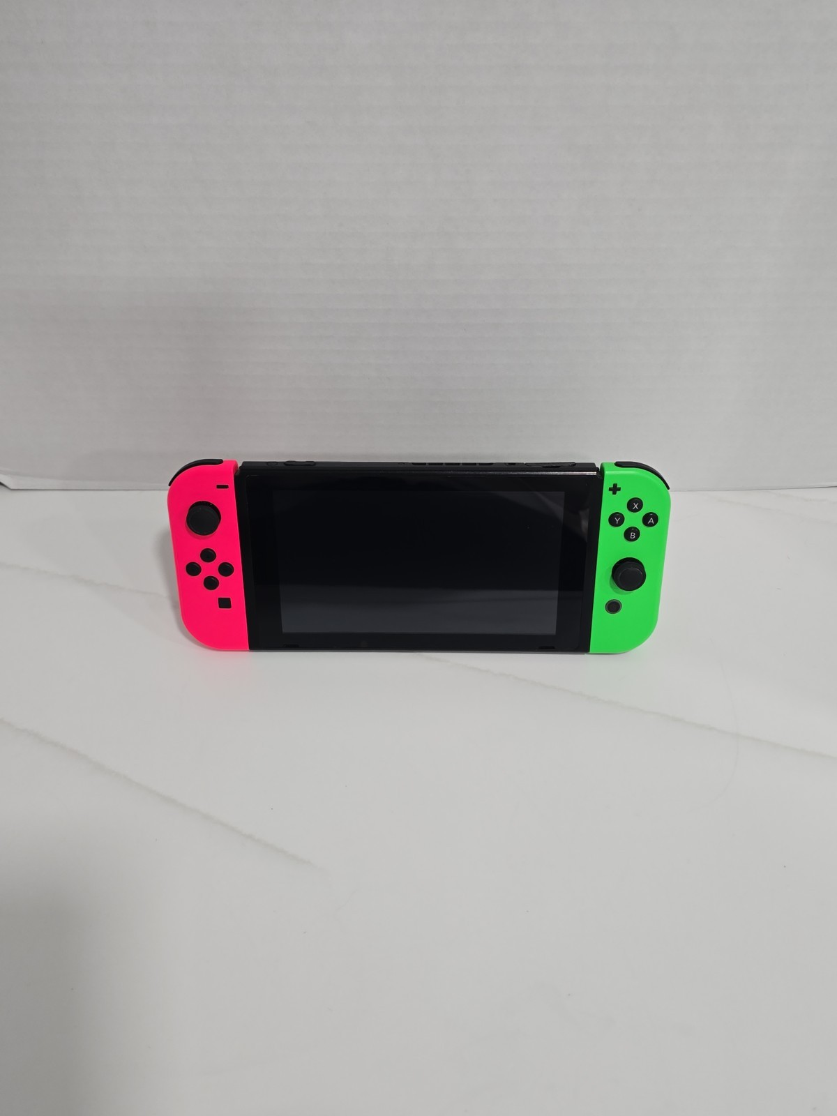 Nintendo Switch Game Console HAC-001 (01) Neon Joycons + Princess Peach Case VGC