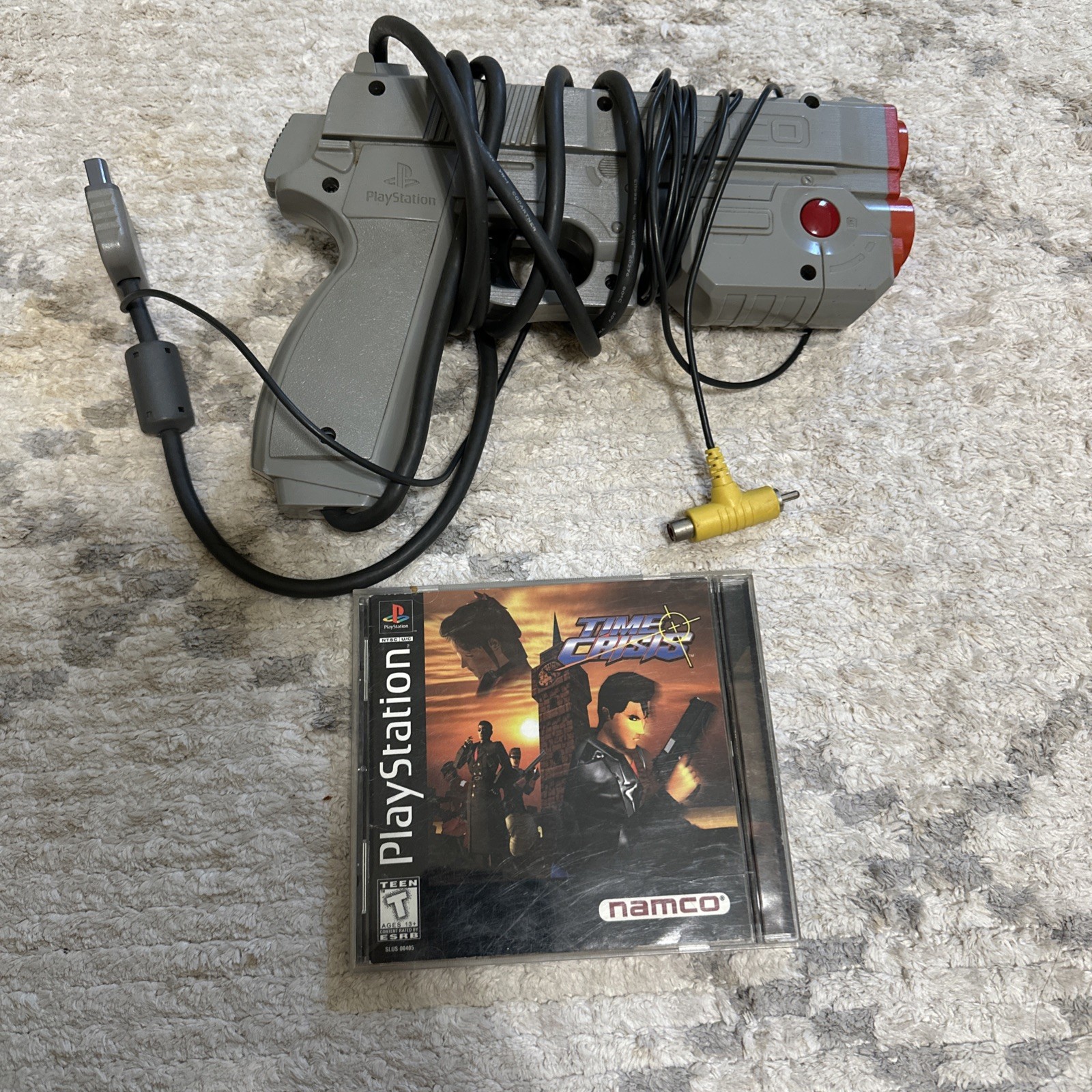 Time Crisis 1 (Sony PlayStation 1 PS1, 1997) w/ NAMCO Gun Con Light Gun