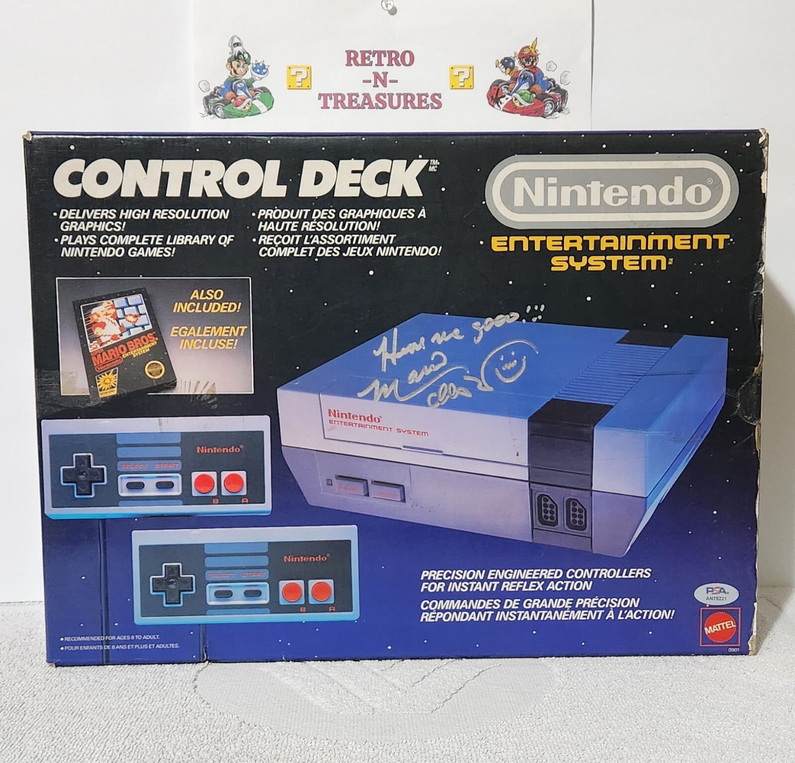 Nintendo Control Deck Original Box DUAL 2X CHARLES MARTINET SIGNATURE CIB PSA