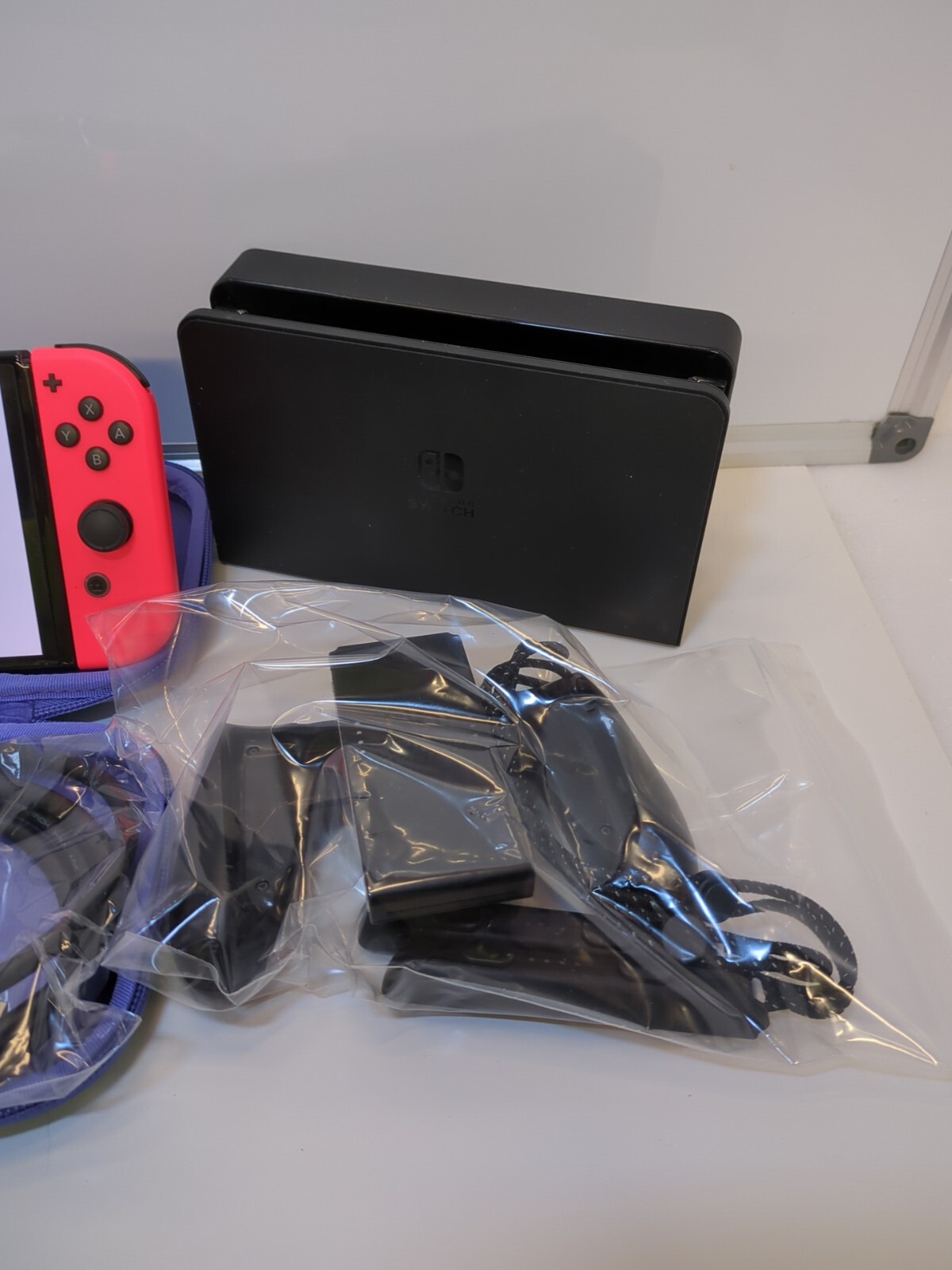Nintendo Switch OLED 64GB Bundle + Cables + Extra + Pokemon Case + stand +Wires