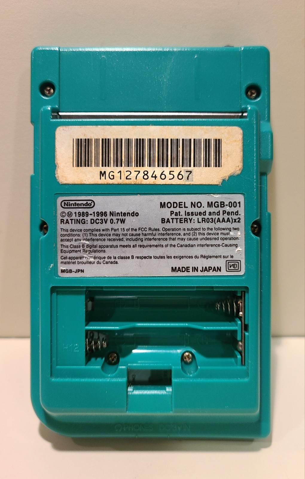 Original USA Nintendo Game Boy Pocket MGB-001 Green Tested & Working With Papers