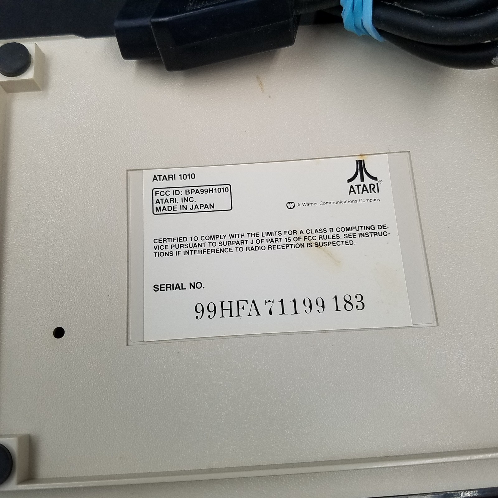 ATARI 1010 Cassette Drive for 400/800/XL/XE -Turns On, Play Button Does Not Work