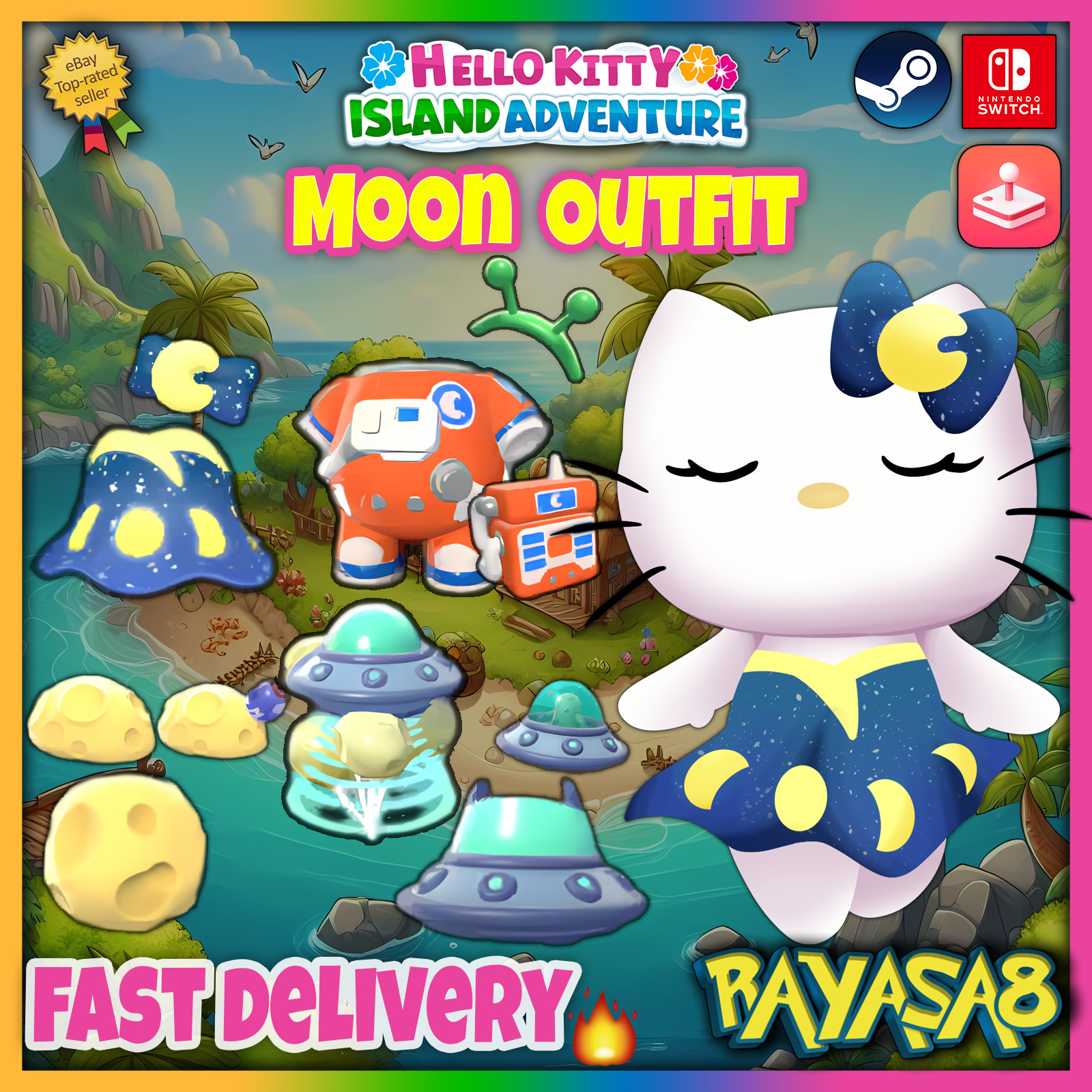 👽 Moon, Astronaut & UFO Outfits |Hello Kitty Island Adventure iOS/Steam/Switch