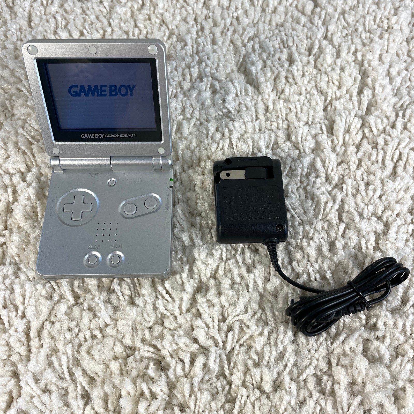 Nintendo Gameboy Advance GBA SP Platinum Silver Handheld Console System AGS-001