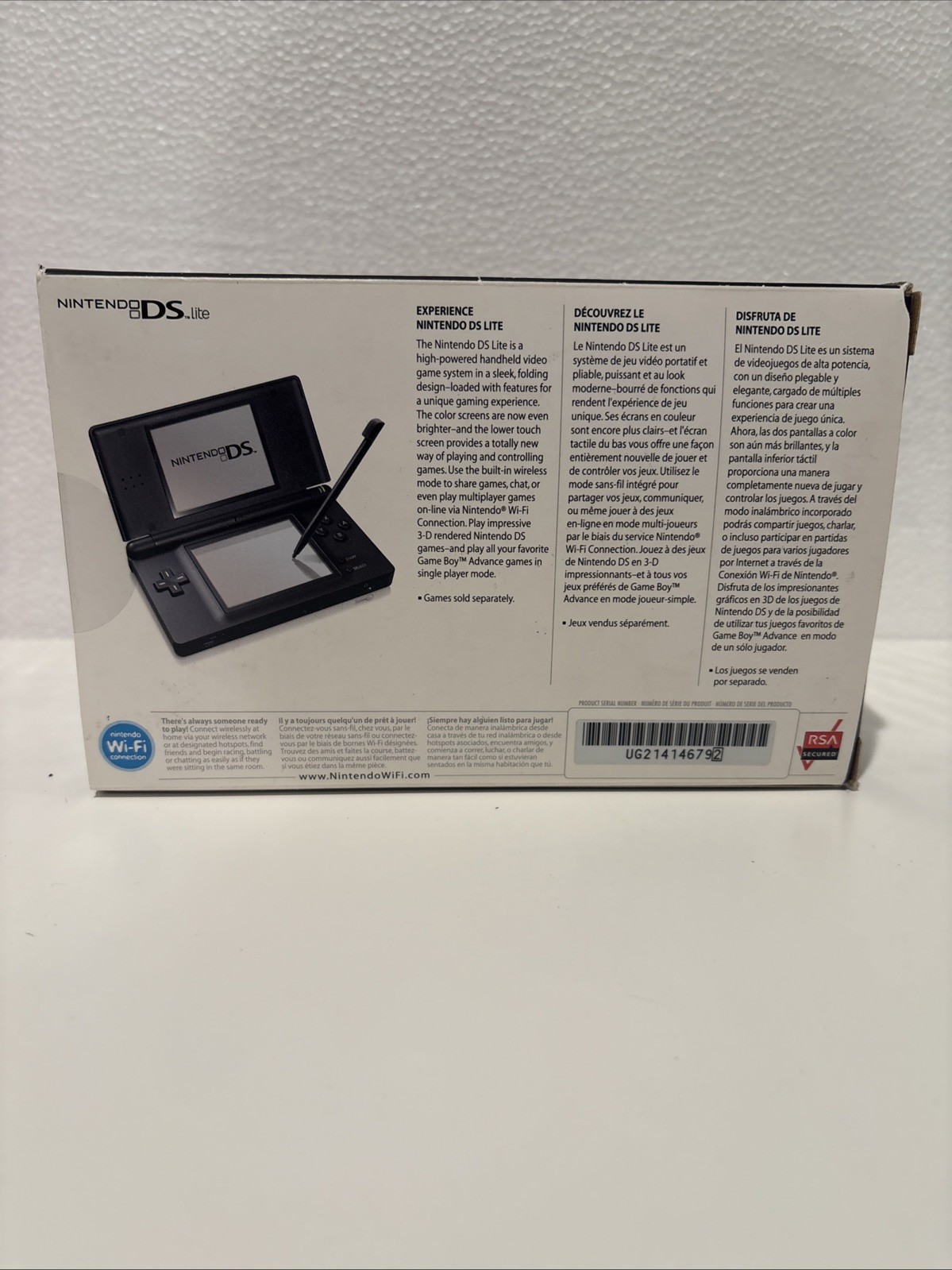 Nintendo DS Handheld System In Box Black/Onyx Complete Near Mint Pre-Owned