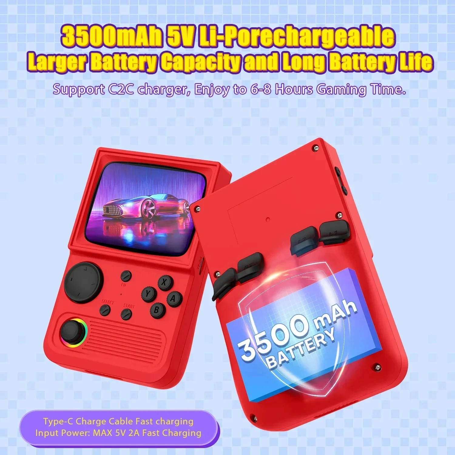 R36T Handheld Game Console supports WiFi 64G/18000+ Games ship from US