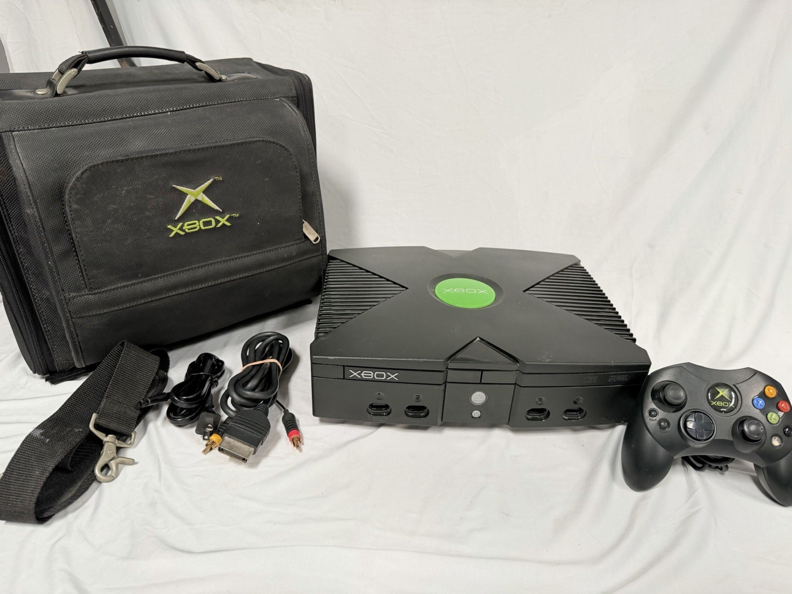 Microsoft Xbox Original Console Controller RCA Power Cable Tested