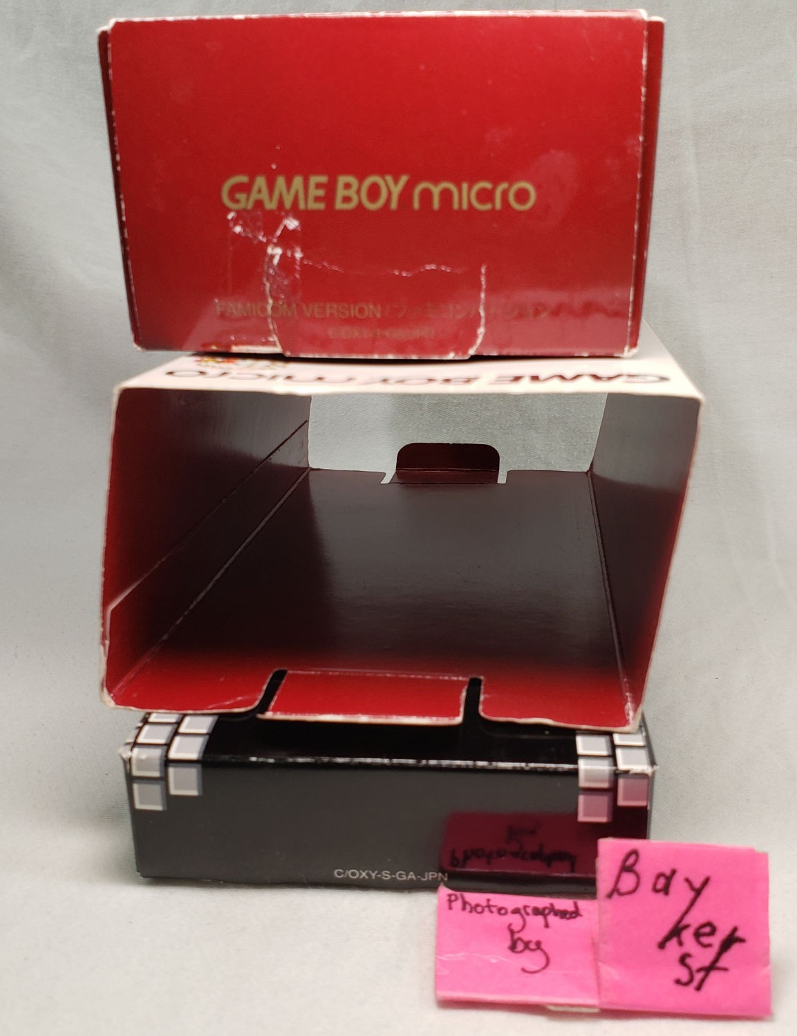 Nintendo Game Boy Micro Famicom Red Gold Console 20th Mario COMPLETE Box GameBoy