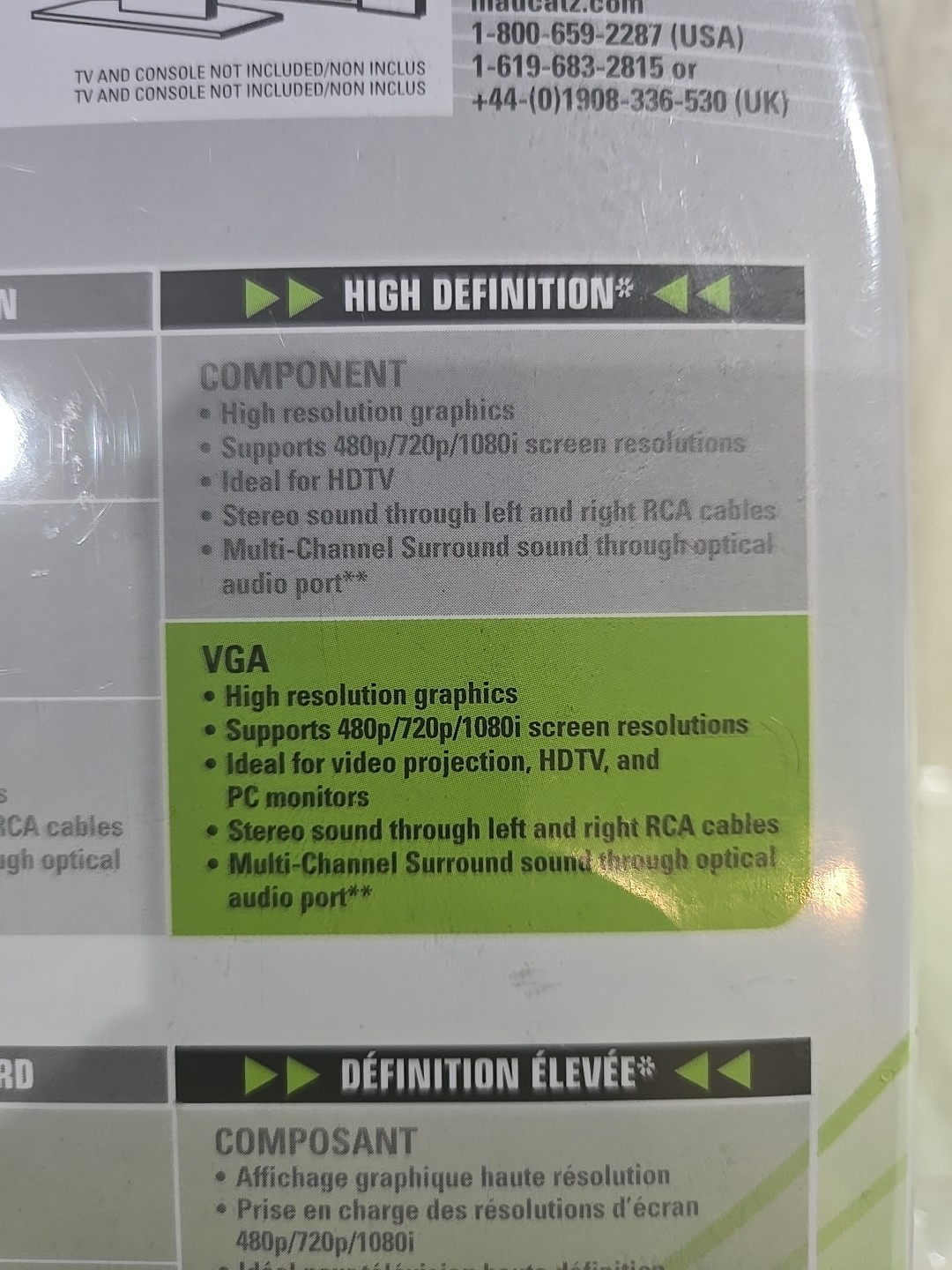 Madcatz Xbox 360 Pro Series VGA HD AV Cable – HD Video & Audio Output