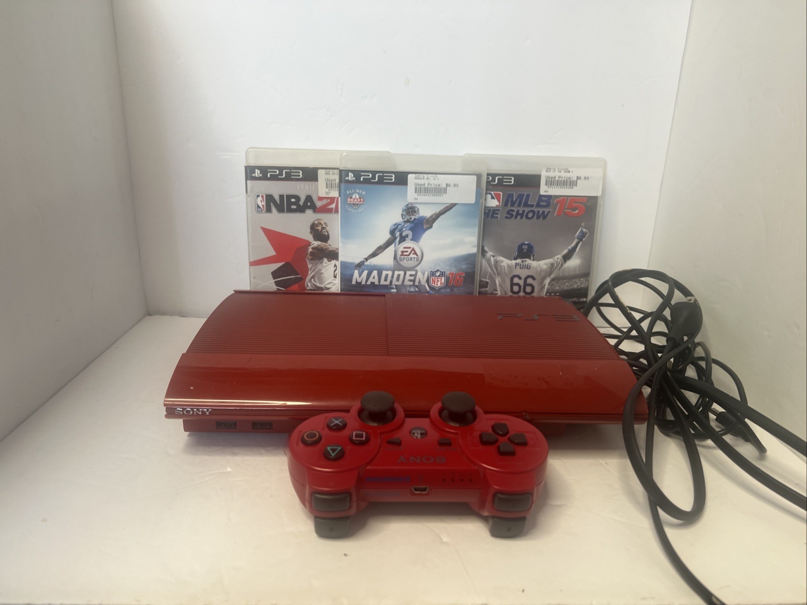 Sony PlayStation 3 Super Slim 500GB Red God Of War Console, Accessories & Bag