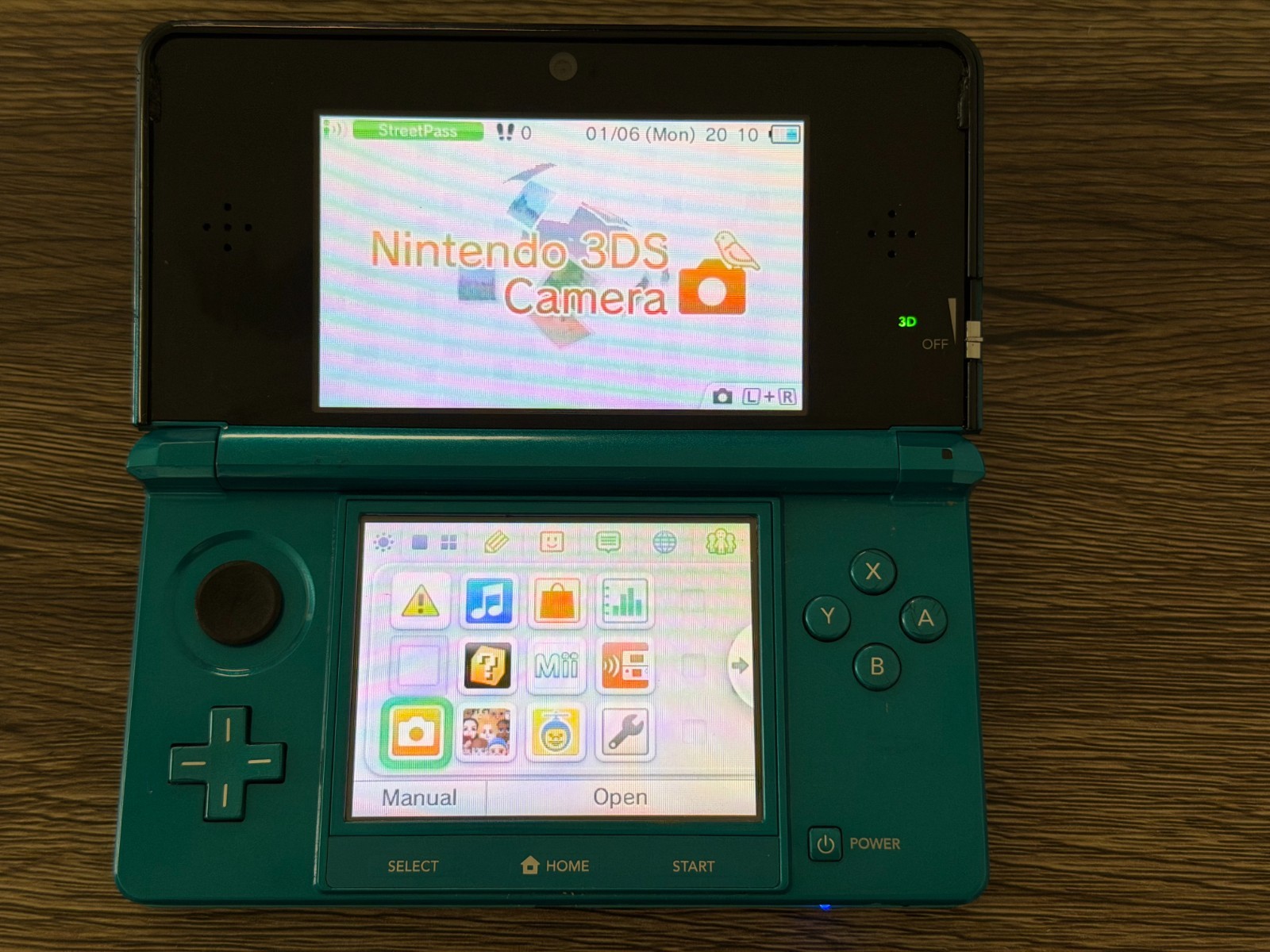Nintendo 3DS Aqua Blue Console Complete In Box CIB w/ Charging PAL EUROPE